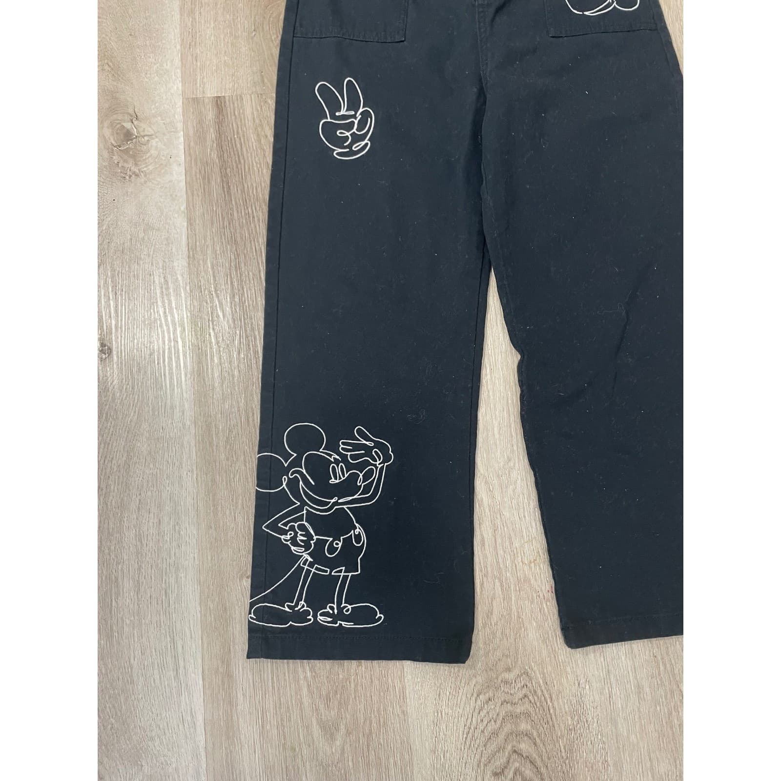 Disney Parks Mickey Mouse Pants Kids Size 13 Black Graphic Print Casual Youth - Thumbnail 6