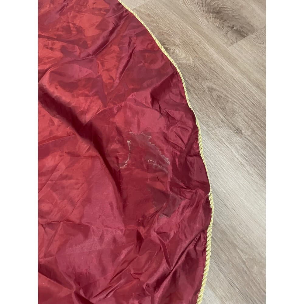 Maroon Plaid Glitter Button Tree Skirt 48" Primitive Country Decor - Thumbnail 11