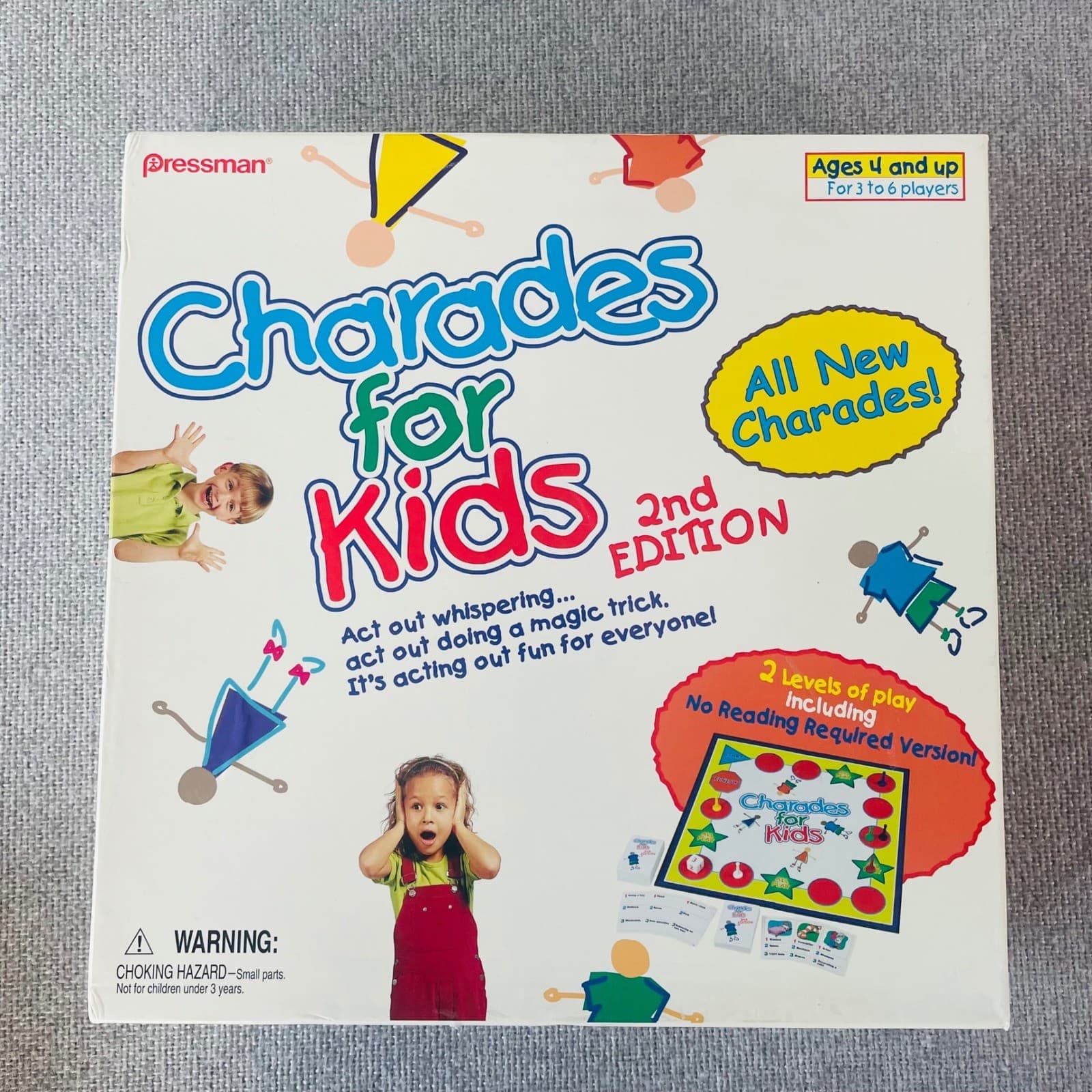 Charades For Kids 2nd Edition Pressman Board Game Family Complete Vintage - Thumbnail 2