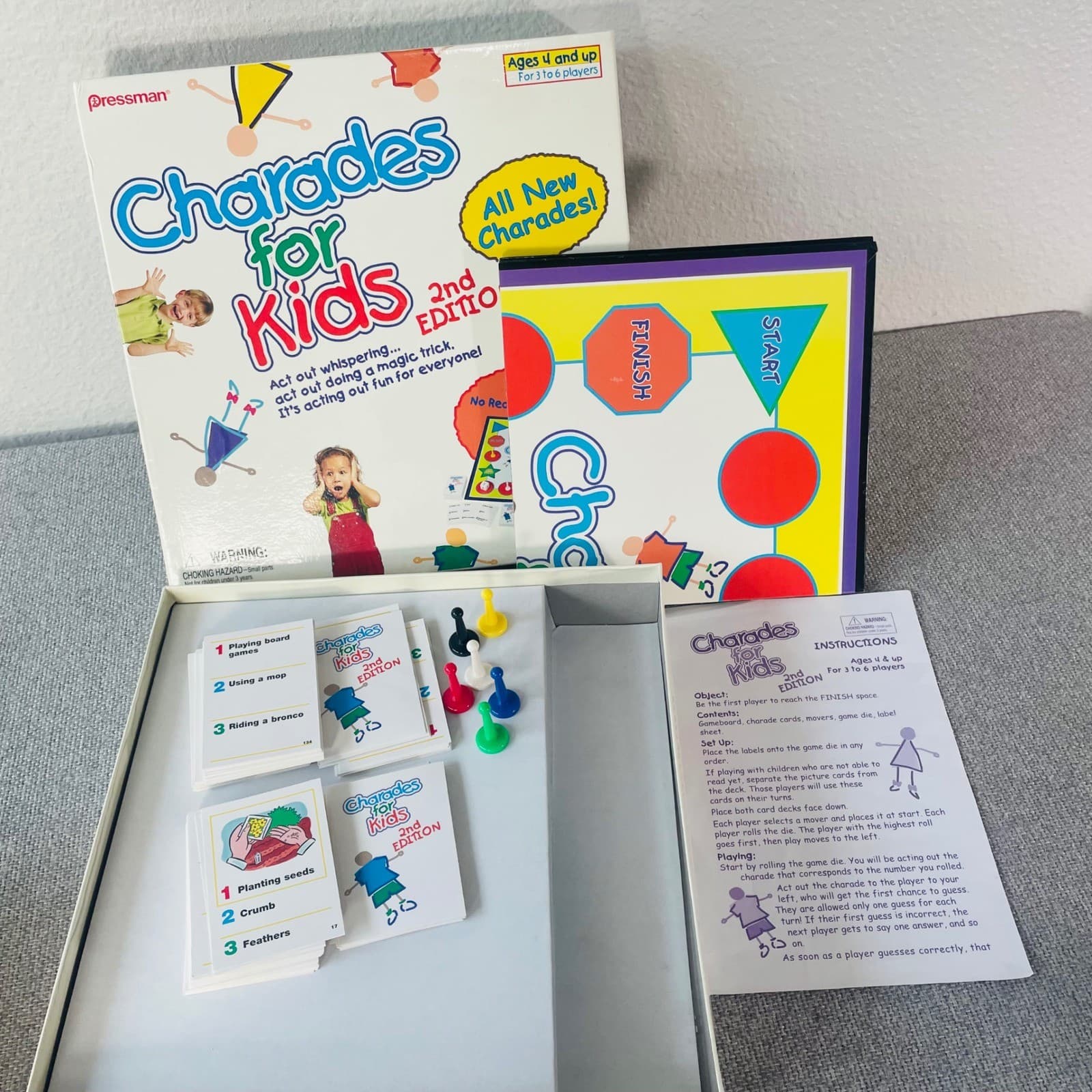 Charades For Kids 2nd Edition Pressman Board Game Family Complete Vintage - Thumbnail 7