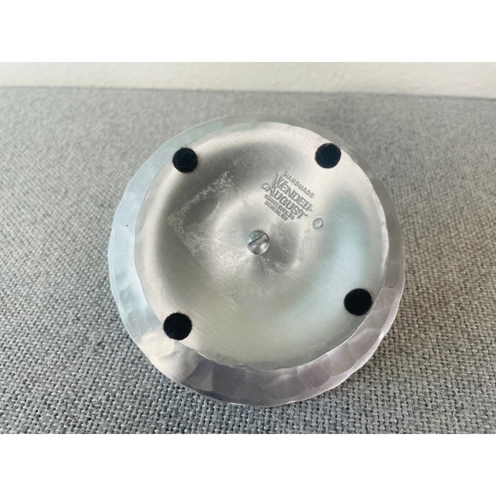Wendell August Forge Handmade Aluminum Rose Floral Candle Holder Footed USA - Thumbnail 8