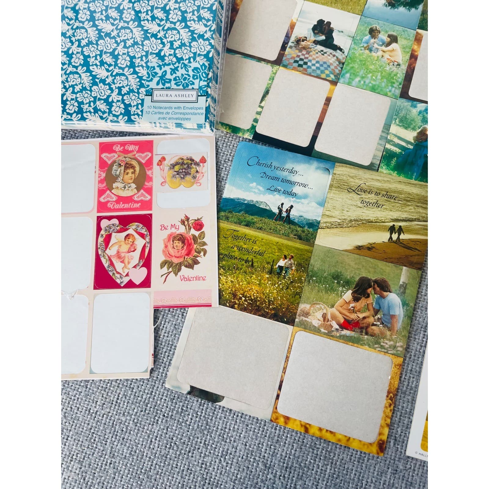 Vintage Laura Ashley Hallmark Stationery Lot Floral Note Cards 90s Paper - Thumbnail 8