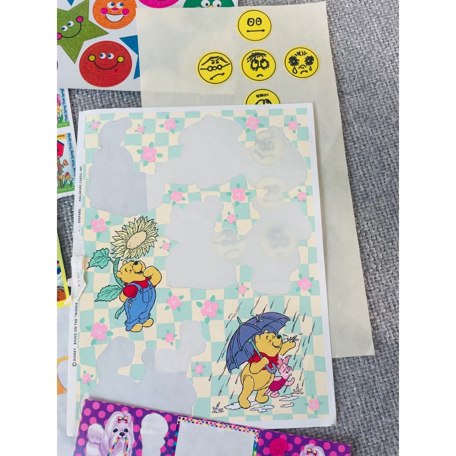 Vintage 90s Disney Sticker Lot Winnie Pooh Lisa Frank Teacher Reward Scrapbook - Thumbnail 6