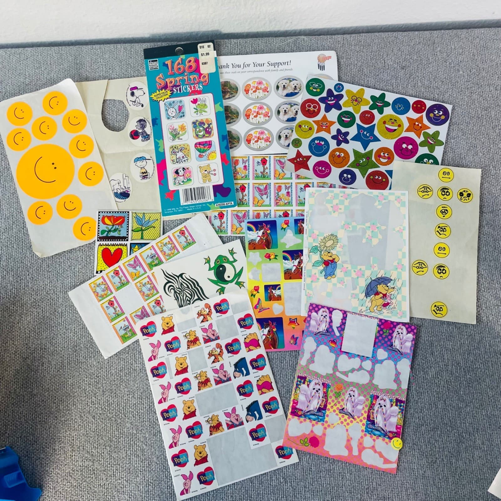 Vintage 90s Disney Sticker Lot Winnie Pooh Lisa Frank Teacher Reward Scrapbook - Thumbnail 2