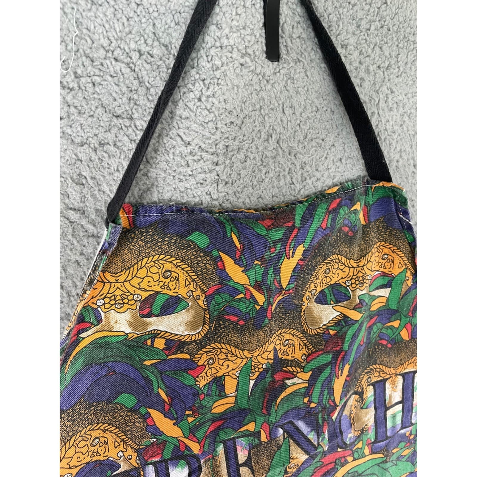 Vintage French Quarter New Orleans Mardi Gras Mask Apron Kitchen Decor 1990s - Thumbnail 7