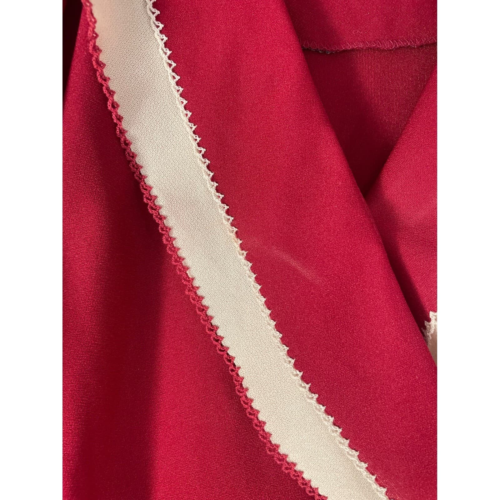 Vintage 70s How Sweet It Is Red Wrap Midi Dress Puff Sleeve Secretary Women's S - Thumbnail 9