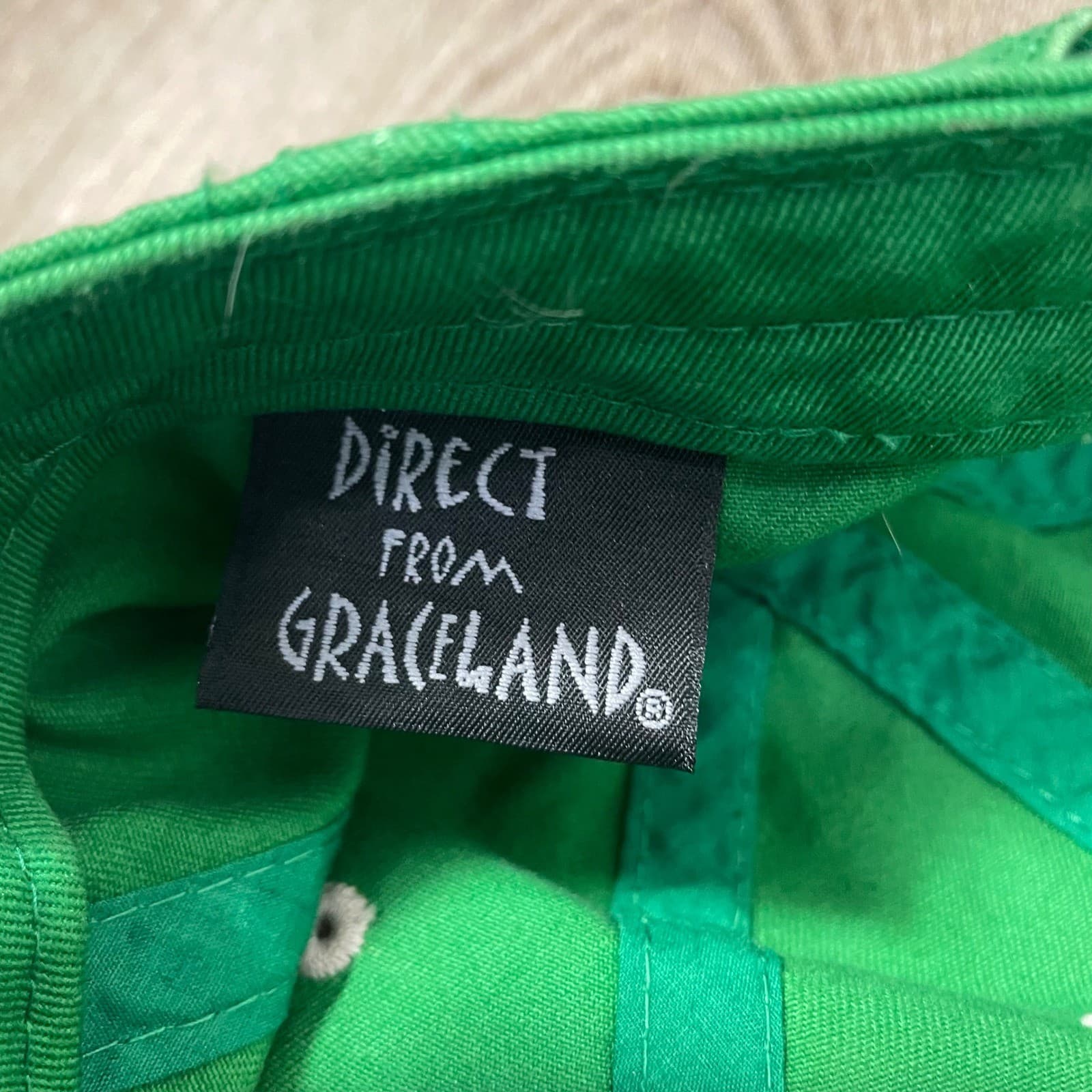 Elvis Presley Graceland Green Embroidered Baseball Cap Hat Adult Collectible - Thumbnail 2