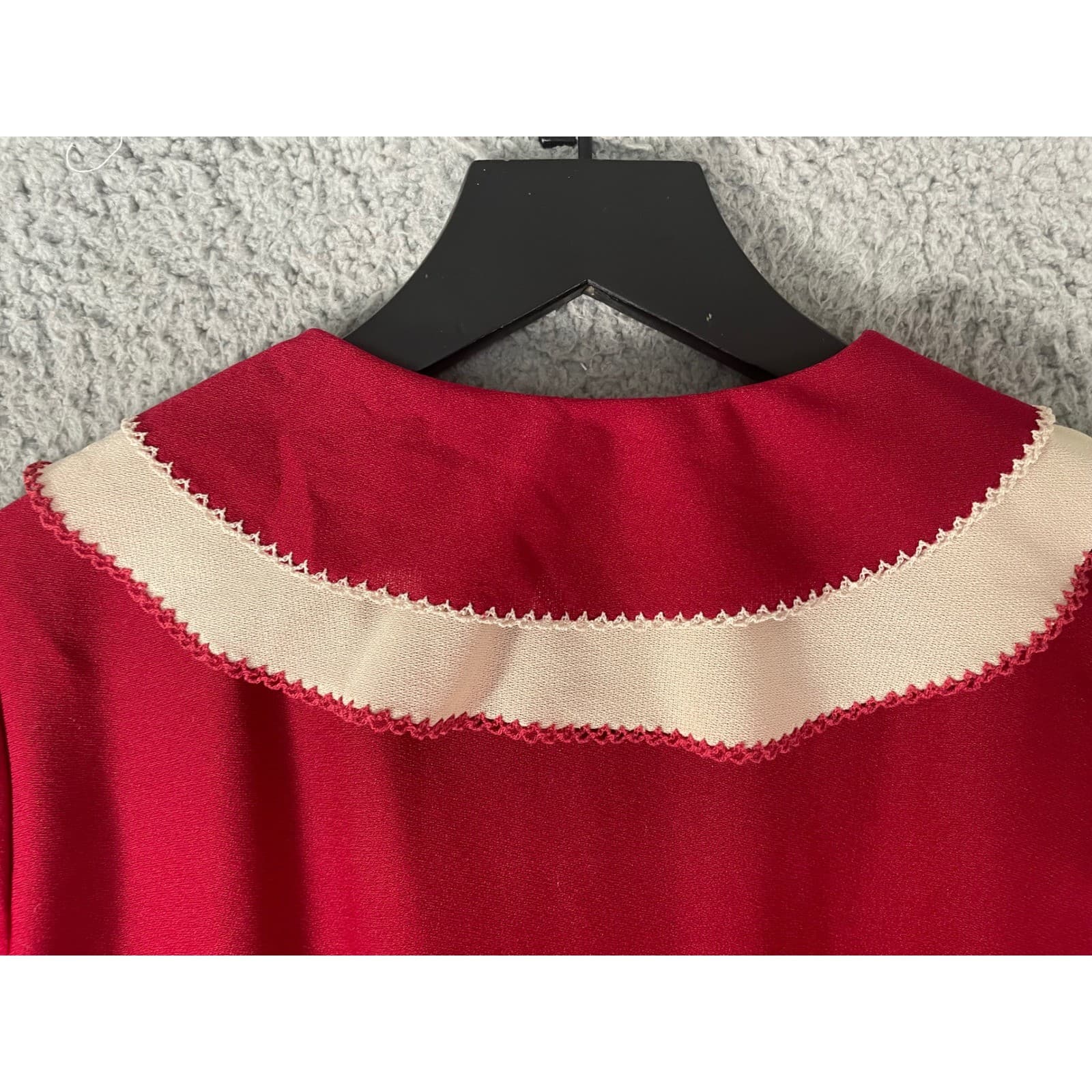 Vintage 70s How Sweet It Is Red Wrap Midi Dress Puff Sleeve Secretary Women's S - Thumbnail 14