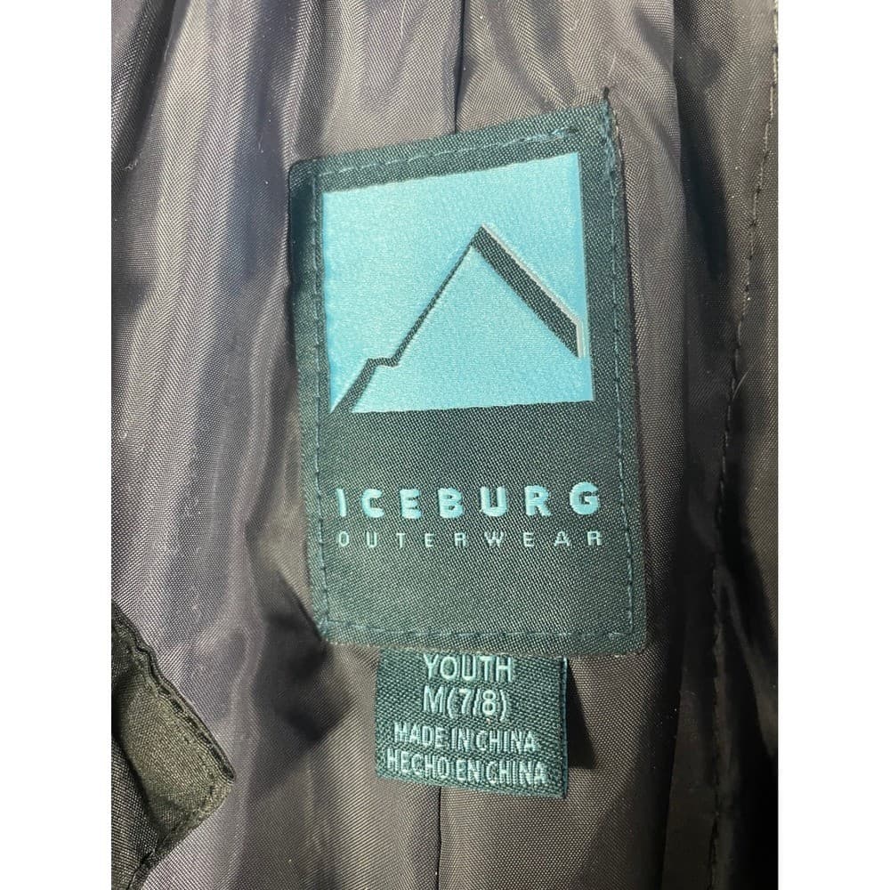 Iceburg Outerwear Youth Snow Pants Ski Bibs Size M 7 8 Black Insulated Lined - Thumbnail 4