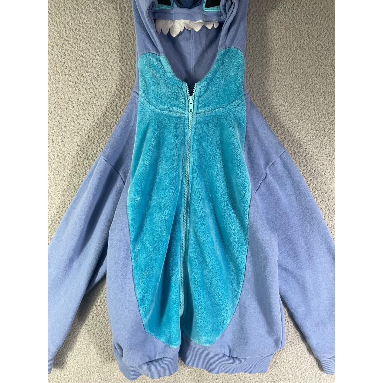 Stitch Hoodie Kids XL Disney Parks Lilo & Stitch Costume Blue Zip Up Ears Teeth - Thumbnail 7