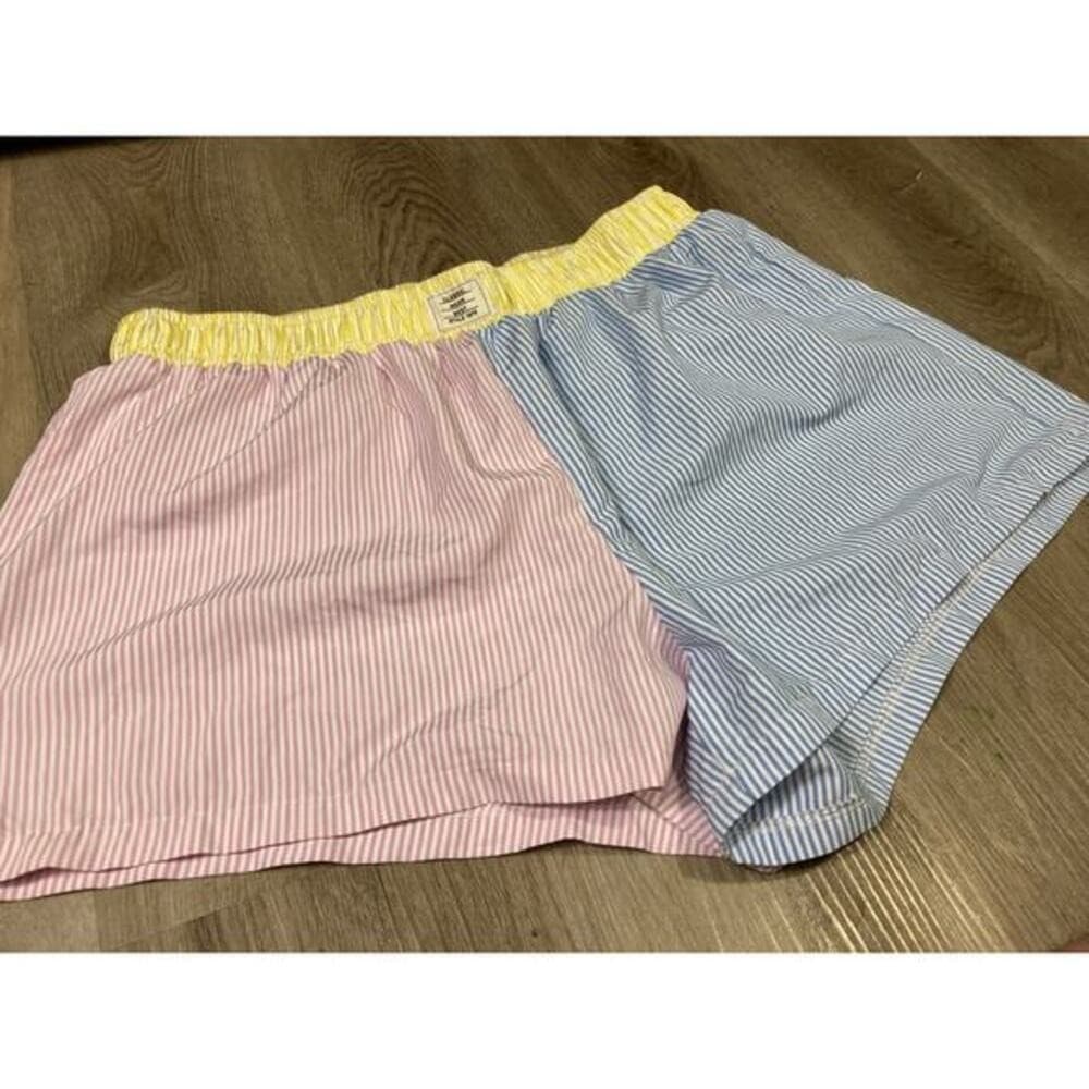 SHEIN Curve Plus Size 2XL Striped Colorblock Shorts Multicolor Casual Summer - Thumbnail 4