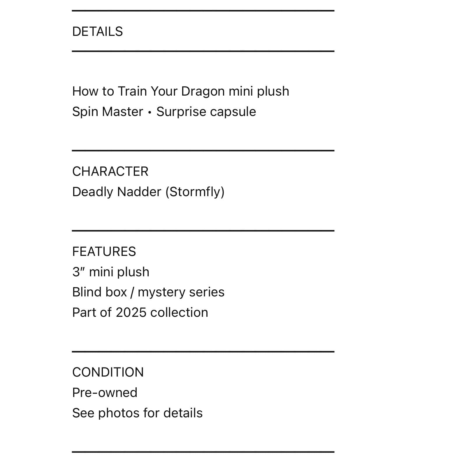 How to Train Your Dragon Stormfly Deadly Nadder Mini Plush Mystery Capsule - Thumbnail 3