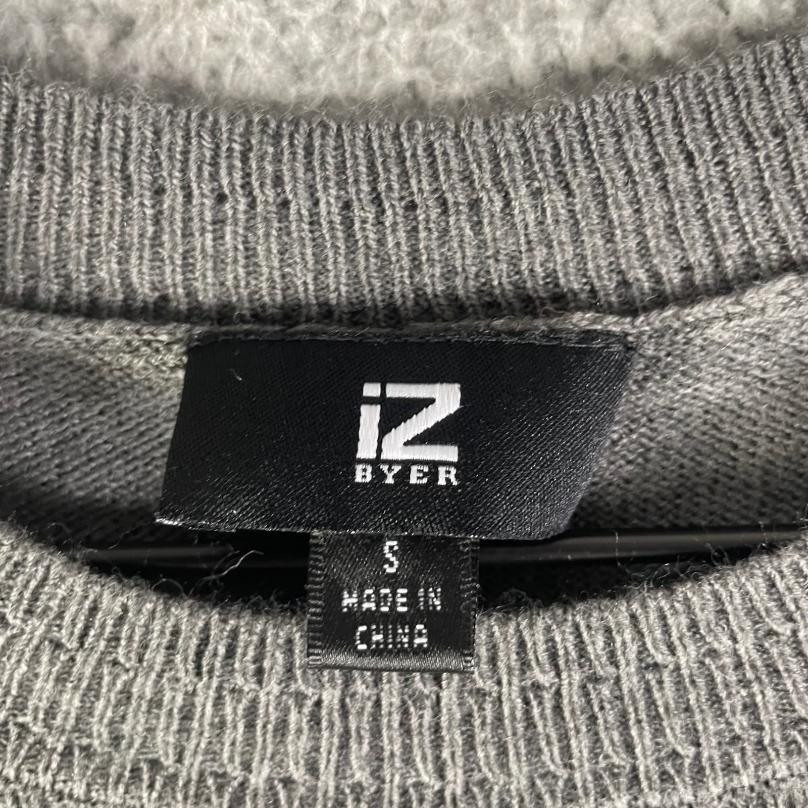 IZ Byer Gray Ribbed Knit Sweater Dress Womens S Brass Button Fit Flare Mini - Thumbnail 3