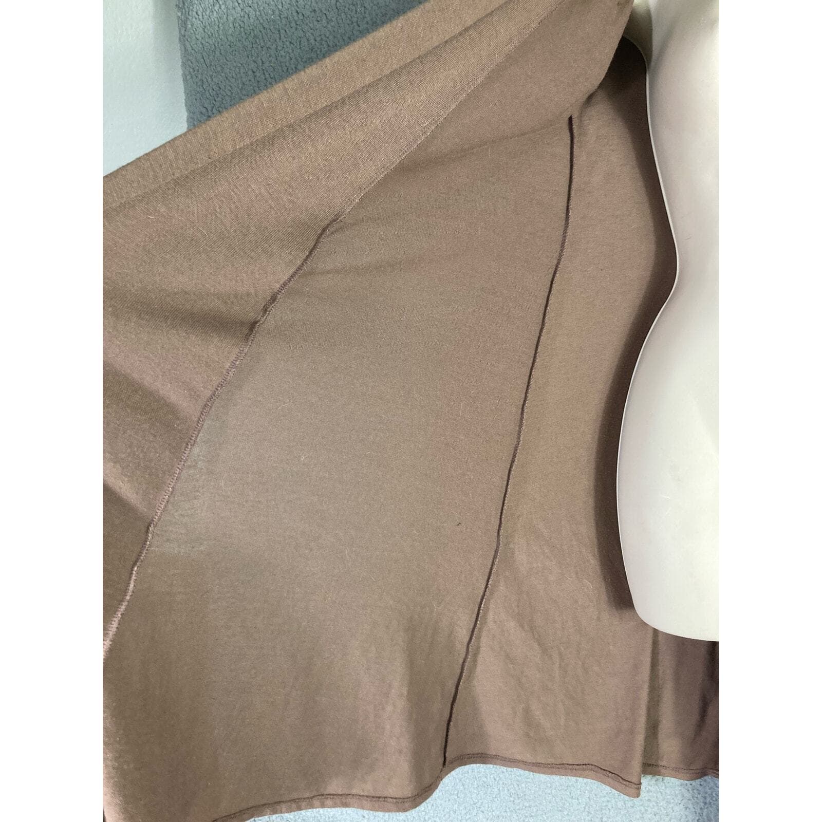 Rags & Couture Women's Long Sleeve Beige Coatigan Size S Draped Front Cardigan - Thumbnail 5