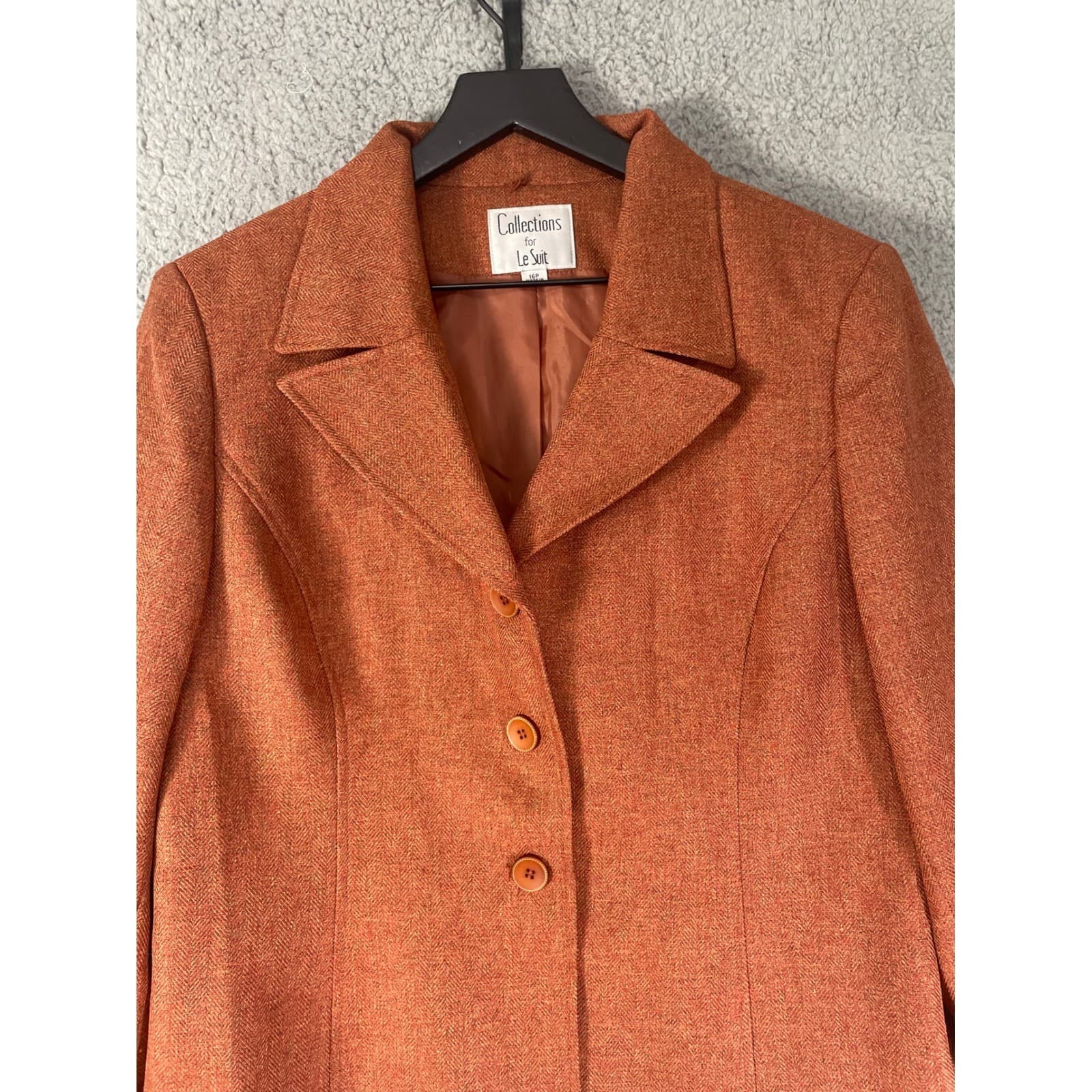 Womens Blazer Jacket Burnt Orange Tailored Office Career Lightweight Medium - Thumbnail 8