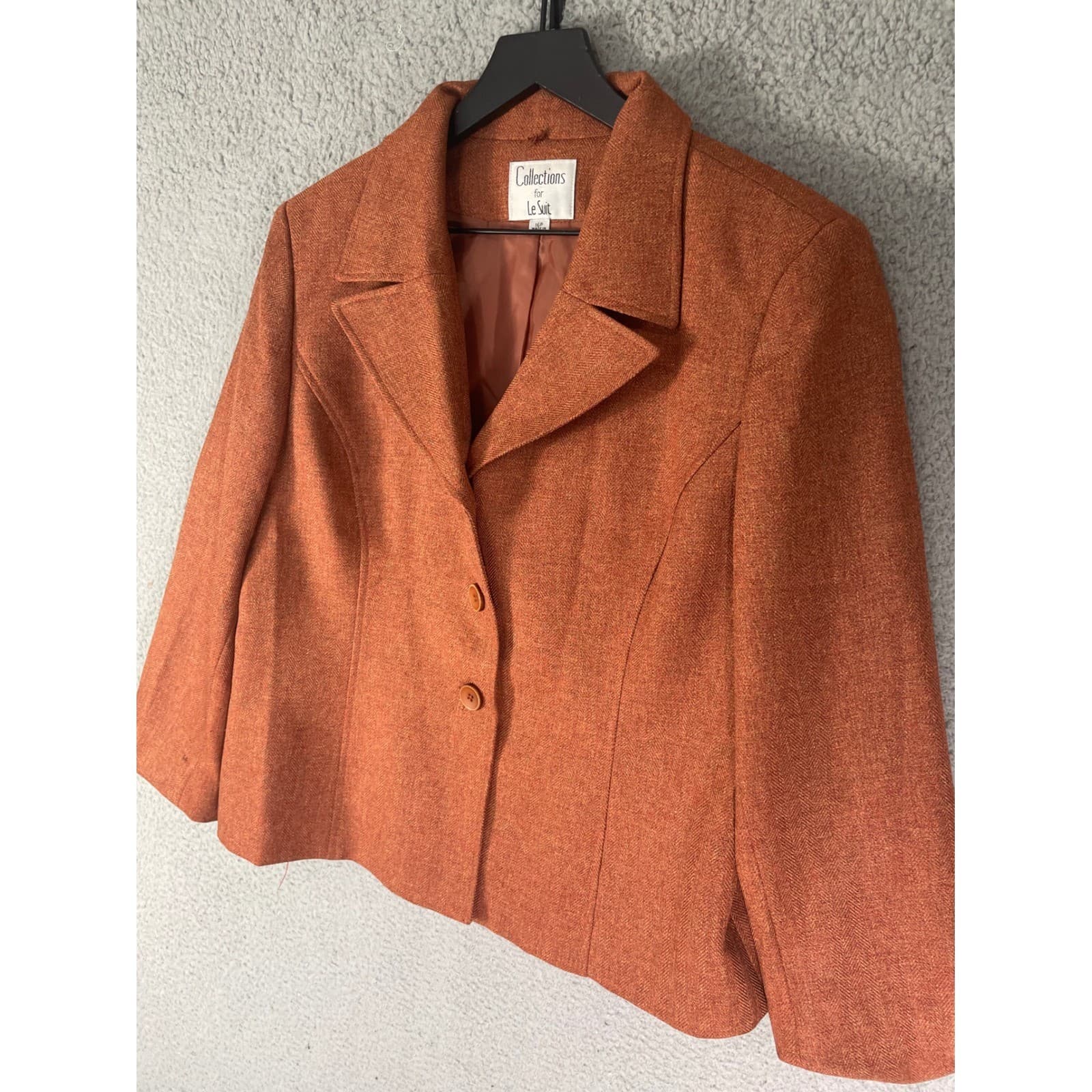 Womens Blazer Jacket Burnt Orange Tailored Office Career Lightweight Medium - Thumbnail 9