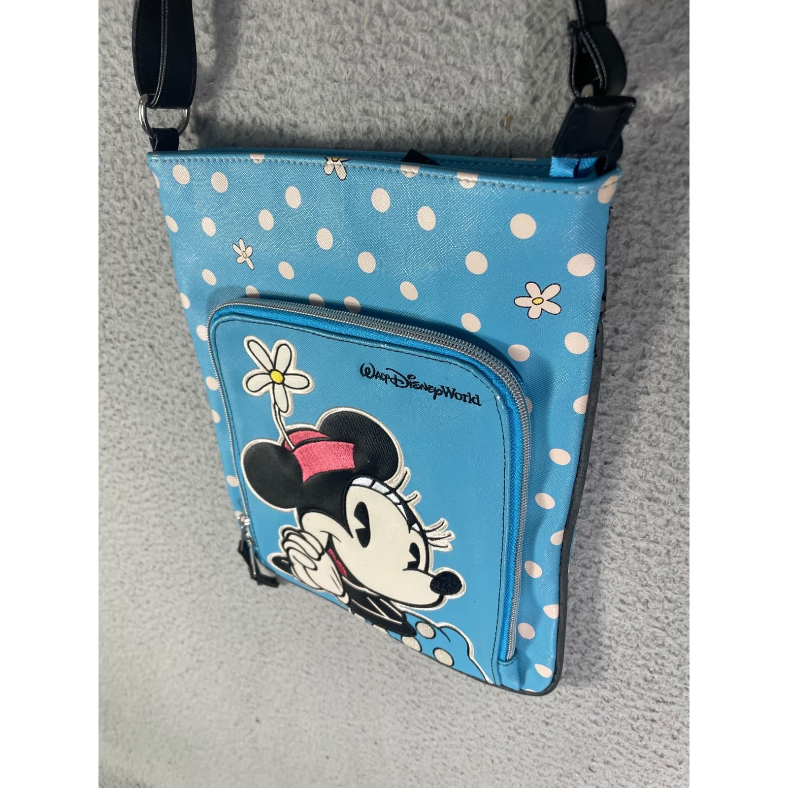 Disney Parks Minnie Mouse Crossbody Bag Blue Polka Dot Walt Disney World Purse - Thumbnail 6