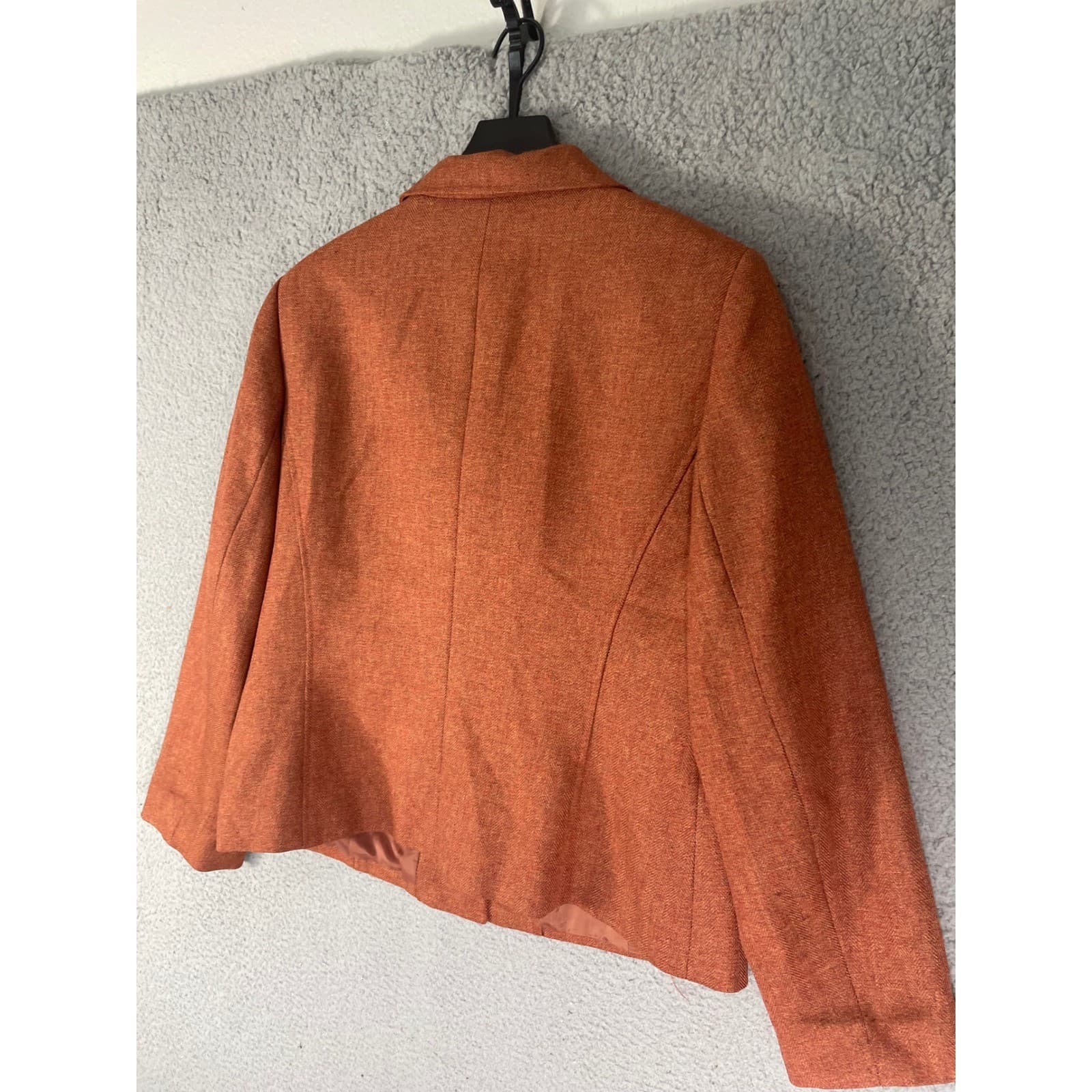 Womens Blazer Jacket Burnt Orange Tailored Office Career Lightweight Medium - Thumbnail 12