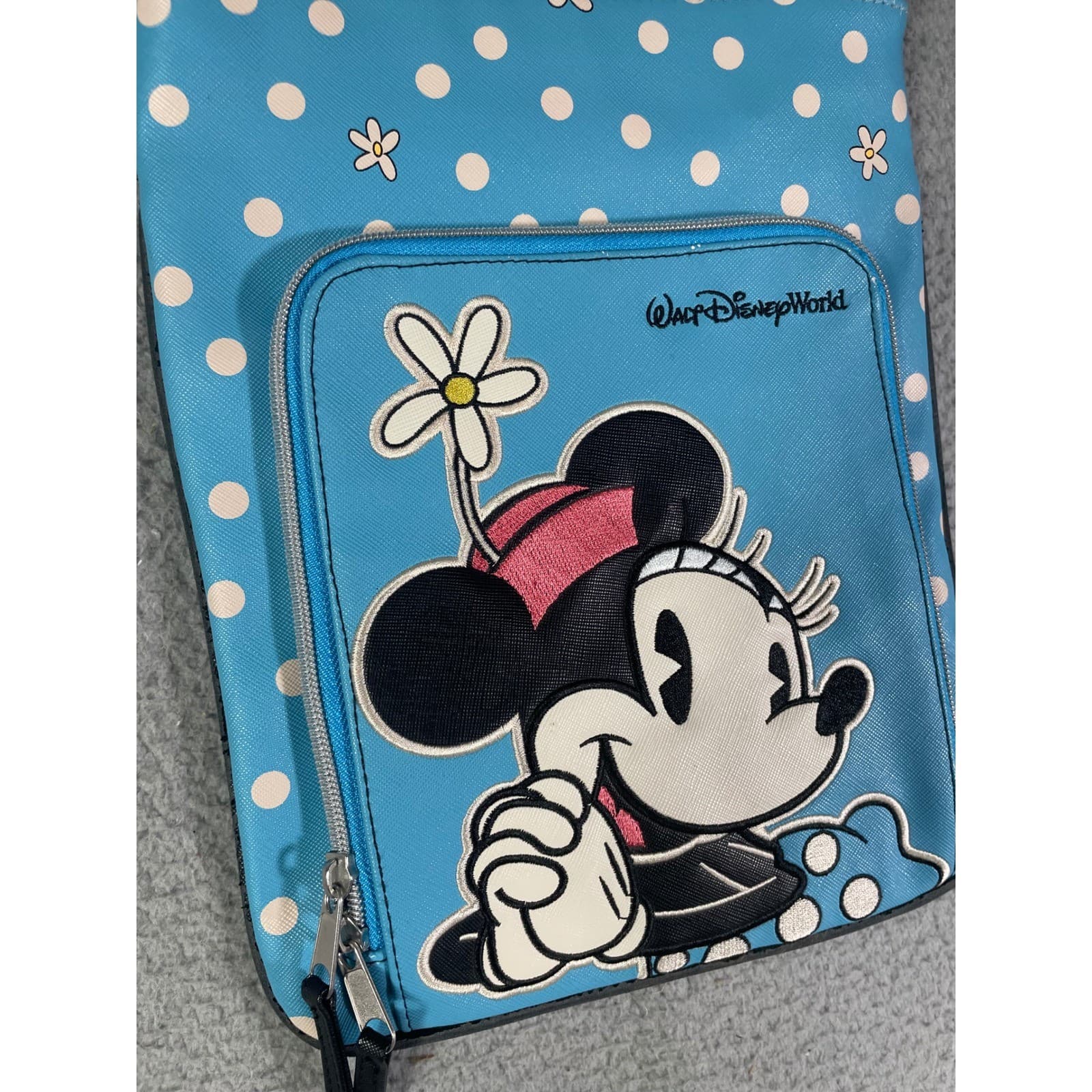 Disney Parks Minnie Mouse Crossbody Bag Blue Polka Dot Walt Disney World Purse - Thumbnail 5