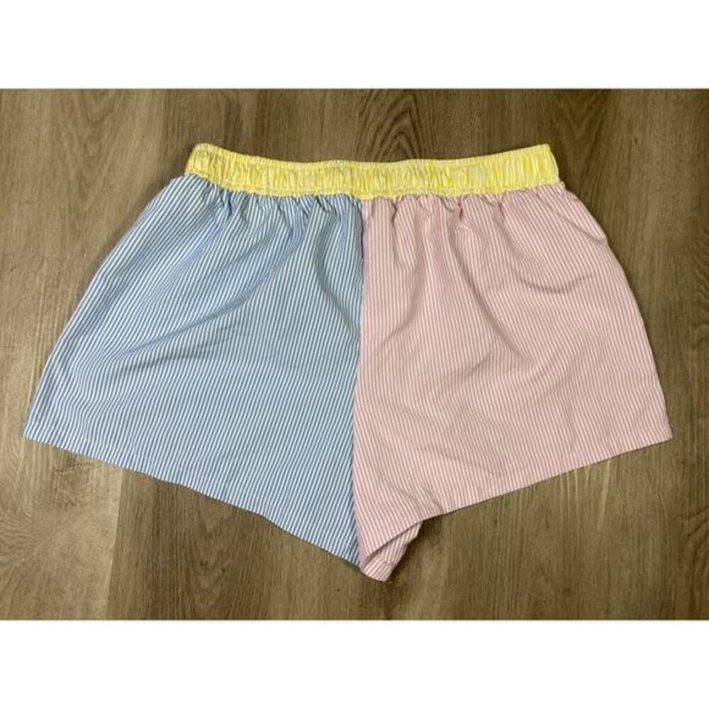 SHEIN Curve Plus Size 2XL Striped Colorblock Shorts Multicolor Casual Summer - Thumbnail 10