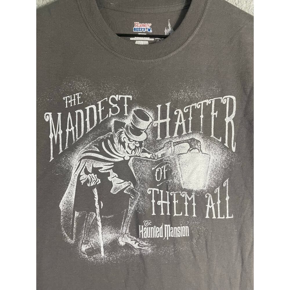 Disney Parks Haunted Mansion Maddest Hatter Tee NWT Size Small Glow in the Dark - Thumbnail 3