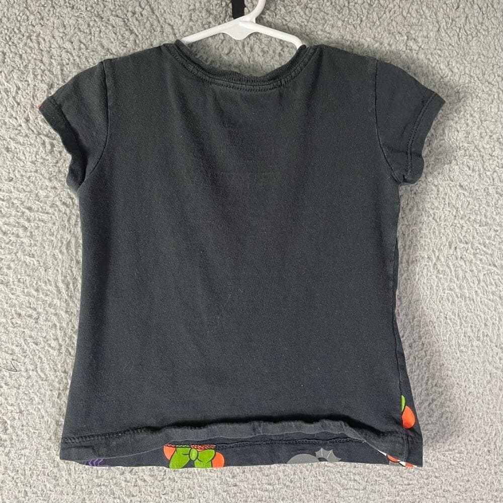 Disney Store Kids XS Halloween Mickey Pumpkin Ghost Bat Graphic Tee Shirt Black - Thumbnail 3