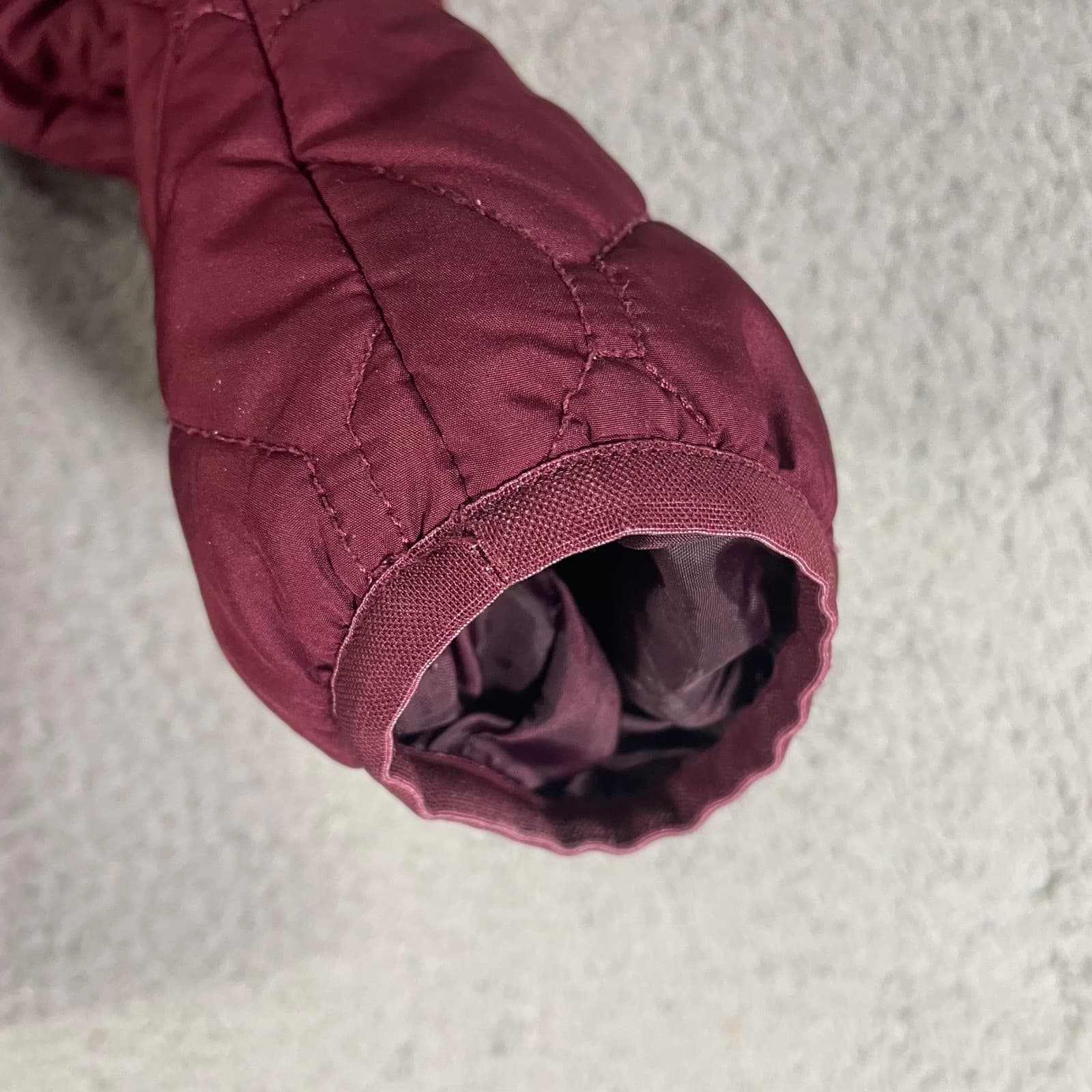 Eddie Bauer Womens Large Burgundy Diamond Quilted Full Zip Lightweight Jacket L - Thumbnail 9