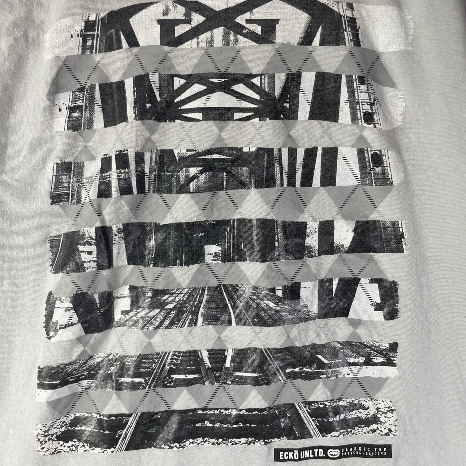 Ecko Unltd Graphic T Shirt Mens XL Gray Streetwear Bridge Print Short Sleeve - Thumbnail 7
