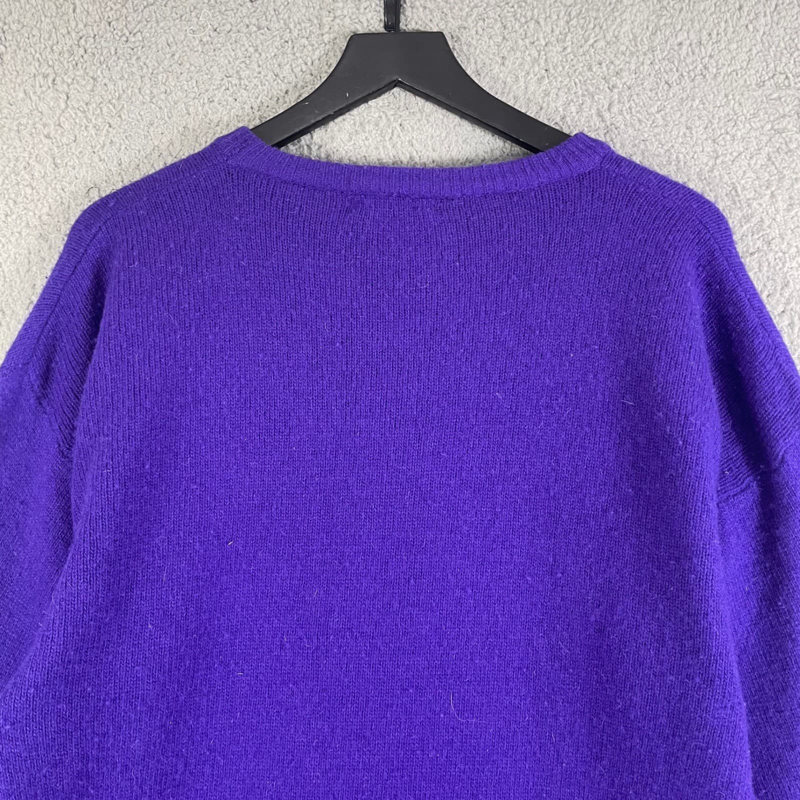 Vintage Angora Lambswool Sweater Womens Large Purple Oversized La Mittini - Thumbnail 13
