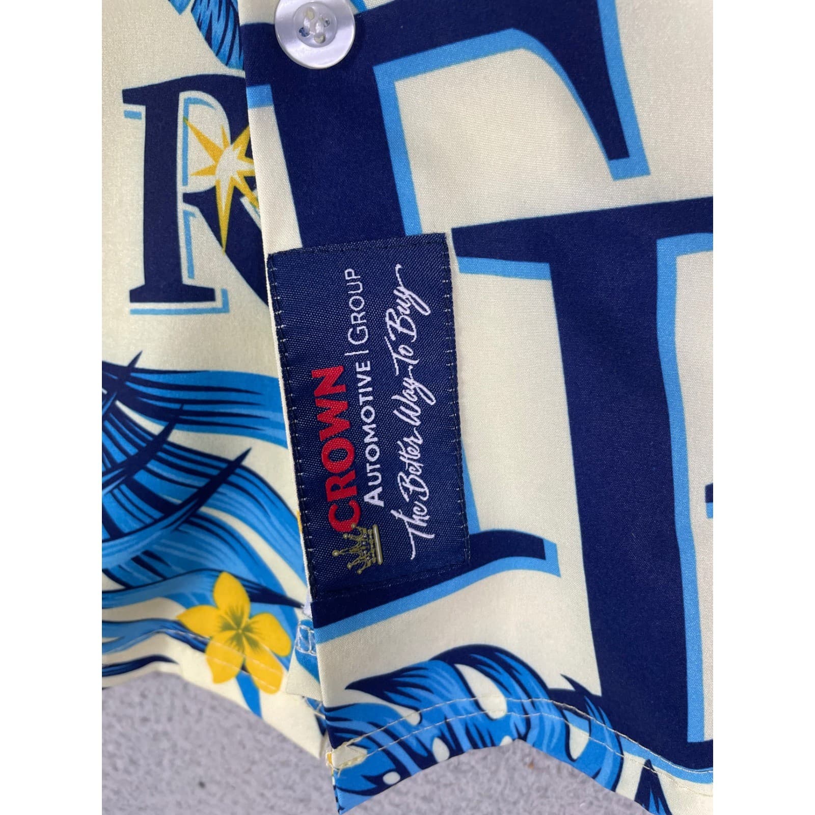 Tampa Bay Rays Floral Hawaiian Shirt Dave Wills Size M Button Up Short Sleeve - Thumbnail 5