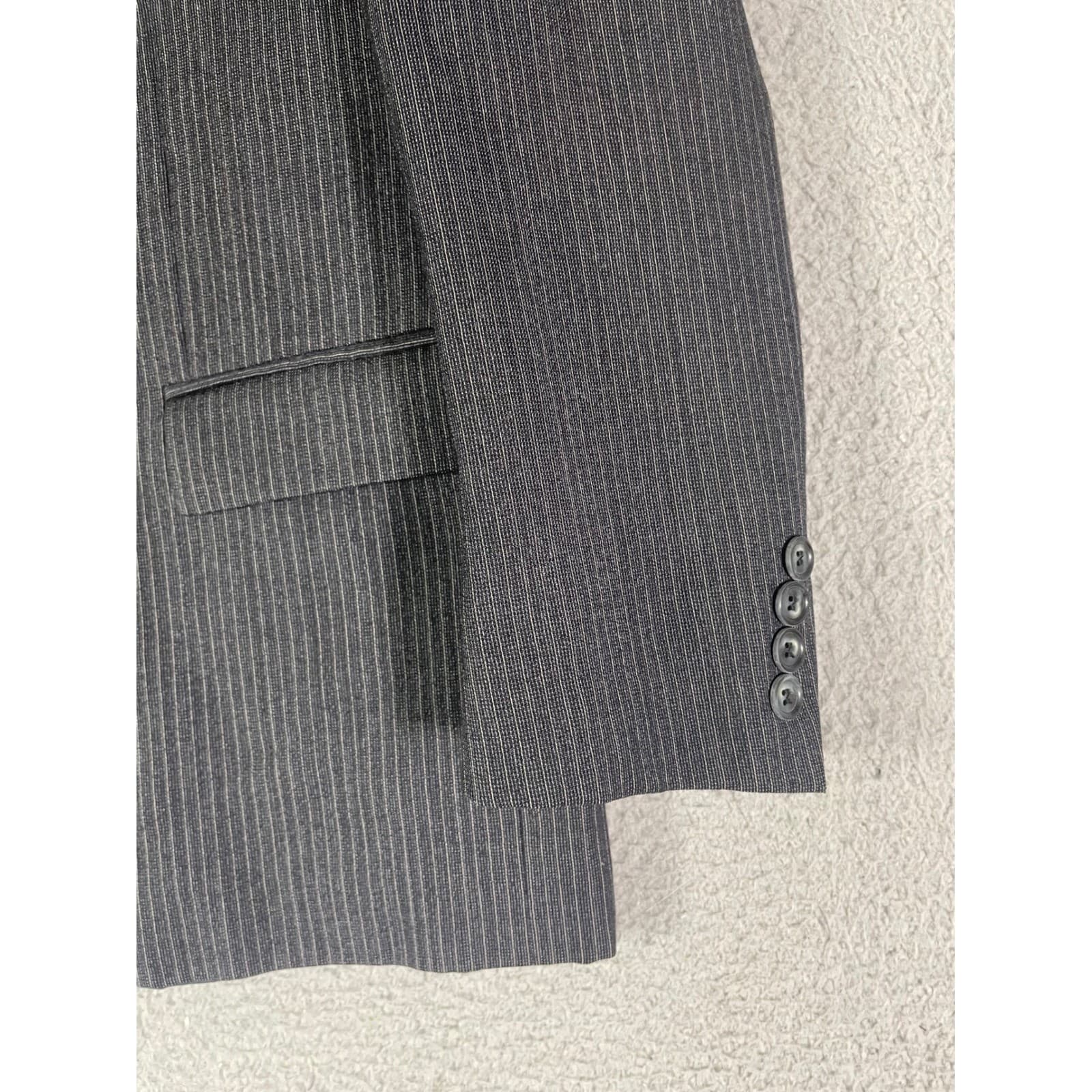 Loro Delfino Mens 42R Pinstripe Blazer Gray Wool Sport Coat Italian 2 Button - Thumbnail 9