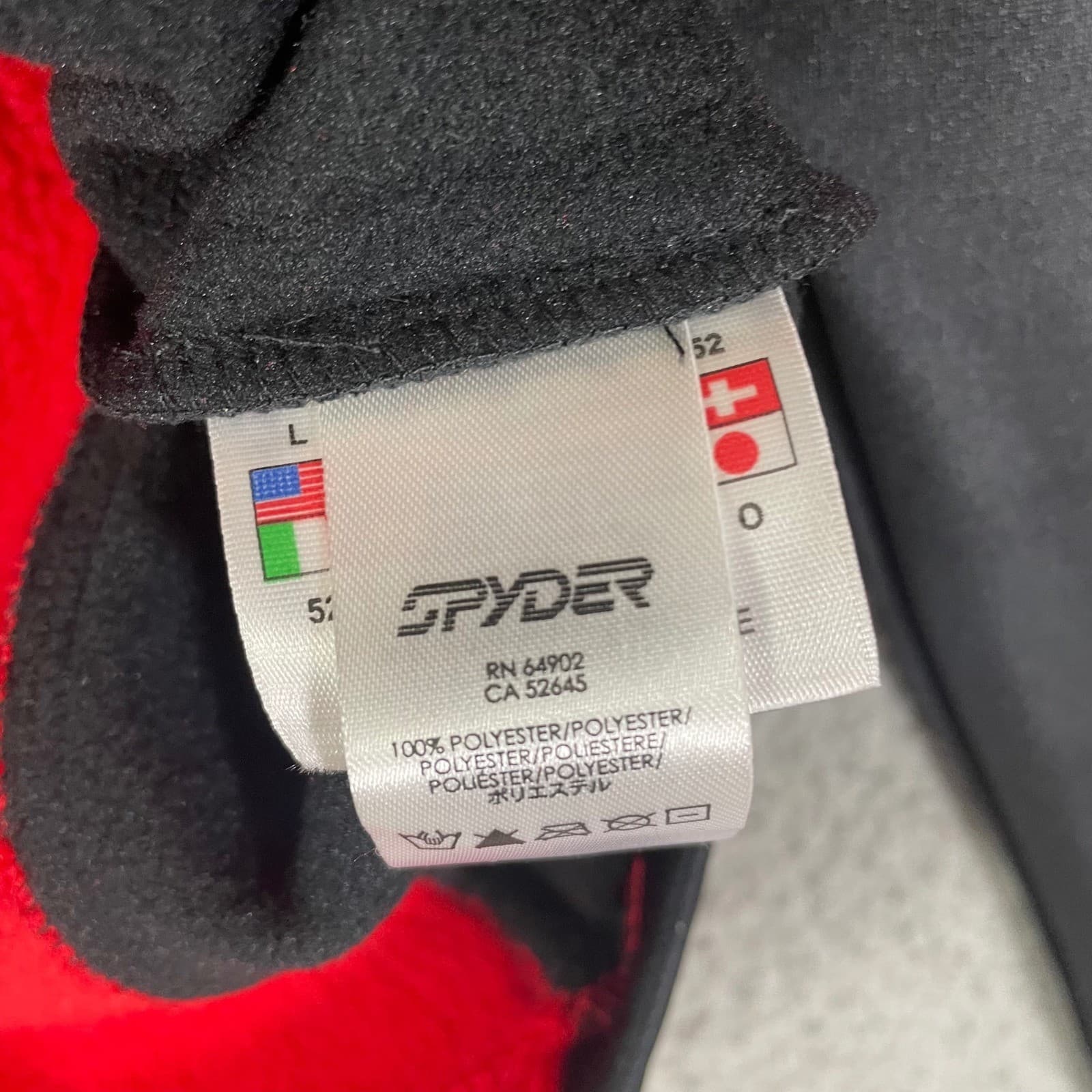 Spyder Mens Large Red Black Quarter Zip Pullover Ribbed Stretch Ski Layer Top - Thumbnail 6