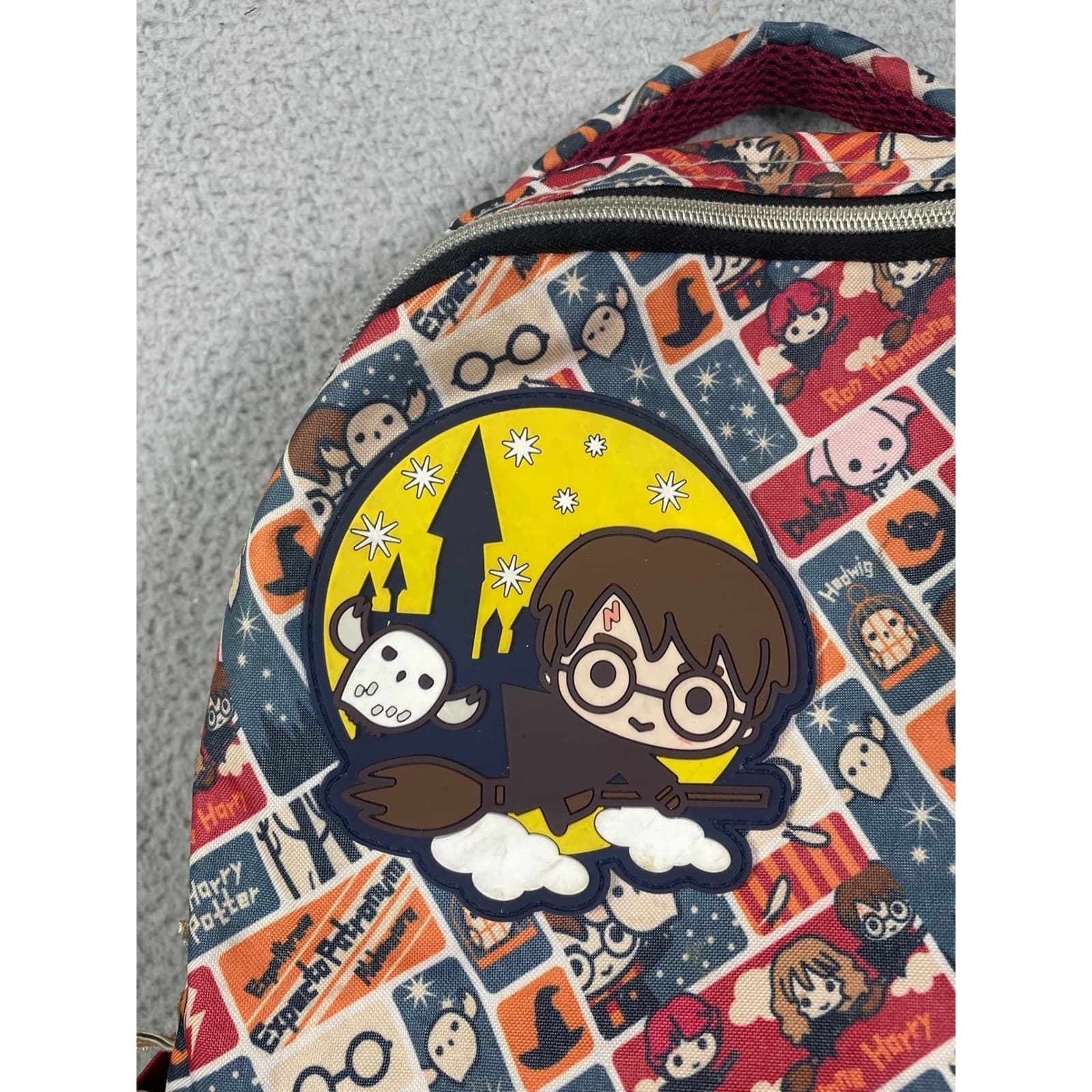 Harry Potter Backpack Chibi Print Hogwarts School Bag Faux Leather Cute - Thumbnail 6