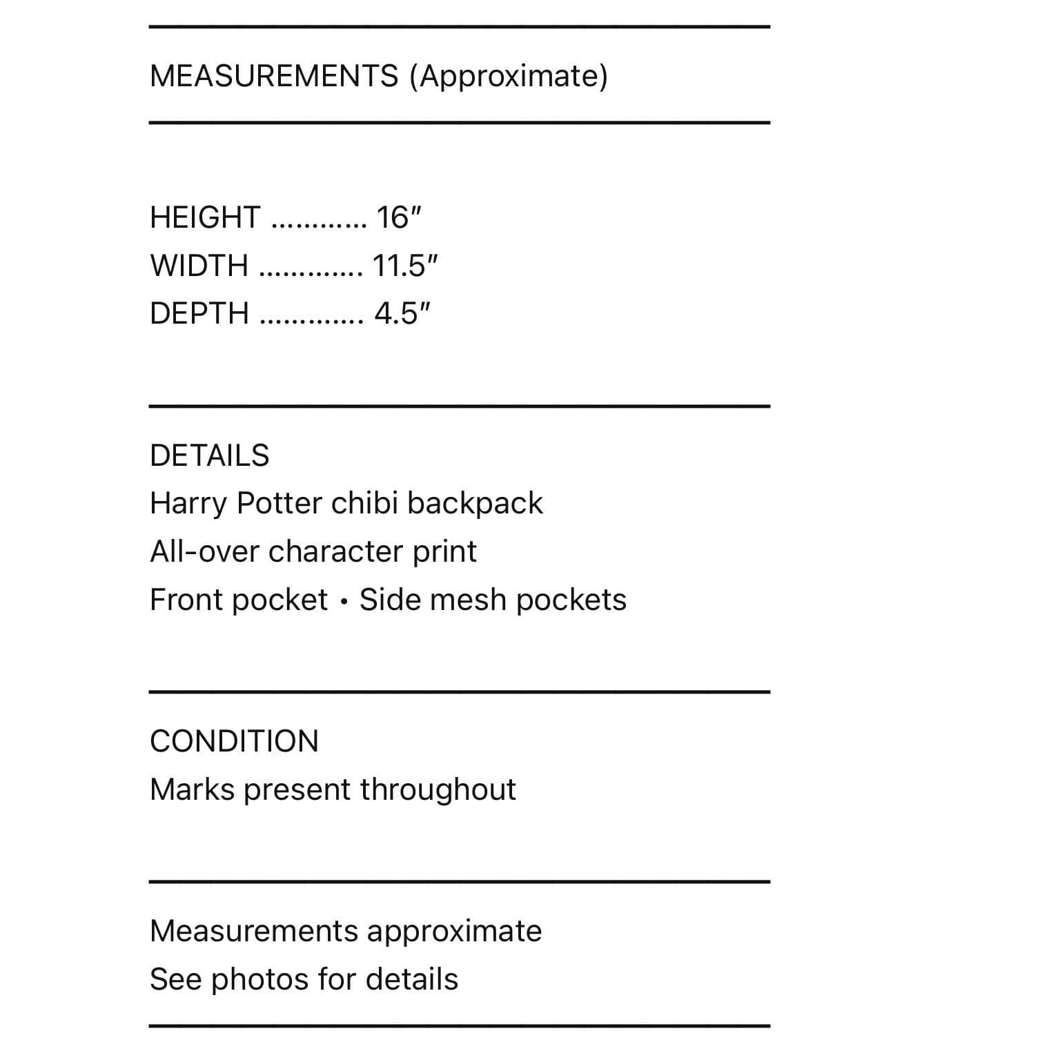 Harry Potter Backpack Chibi Print Hogwarts School Bag Faux Leather Cute - Thumbnail 2
