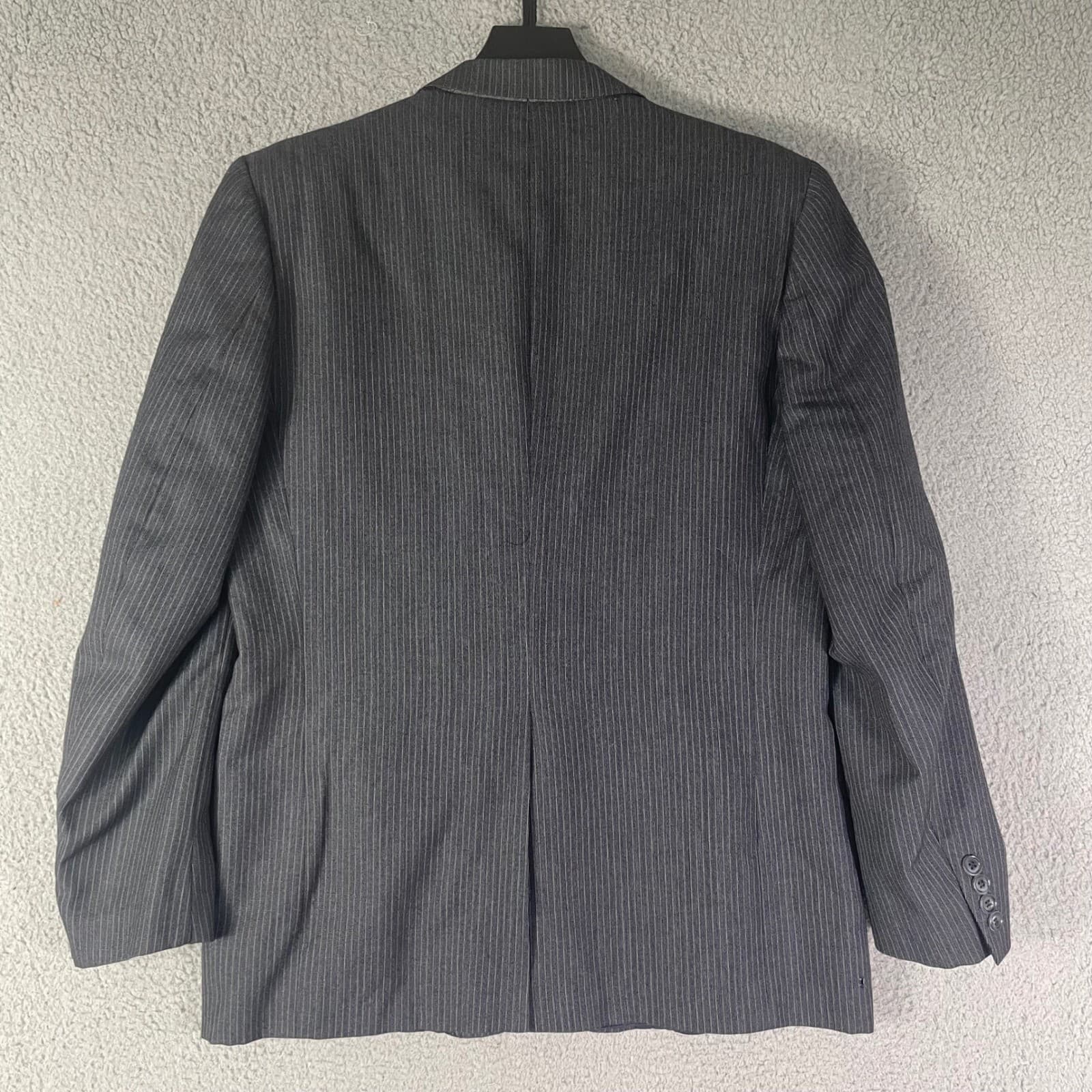 Loro Delfino Mens 42R Pinstripe Blazer Gray Wool Sport Coat Italian 2 Button - Thumbnail 8