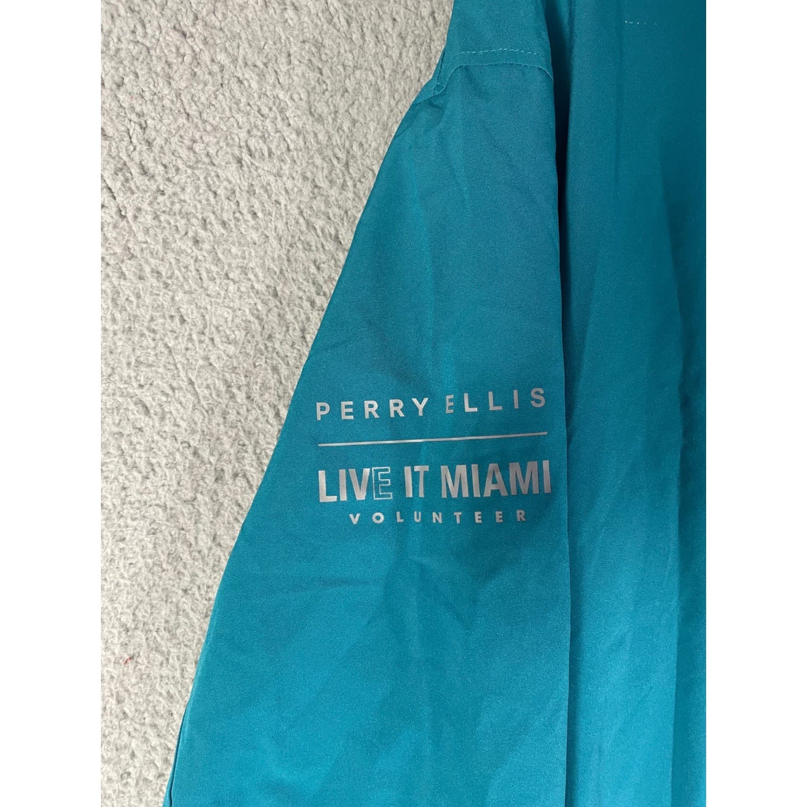 Perry Ellis Super Bowl LIV Miami 2020 Volunteer Jacket Windbreaker Teal 2XL - Thumbnail 4