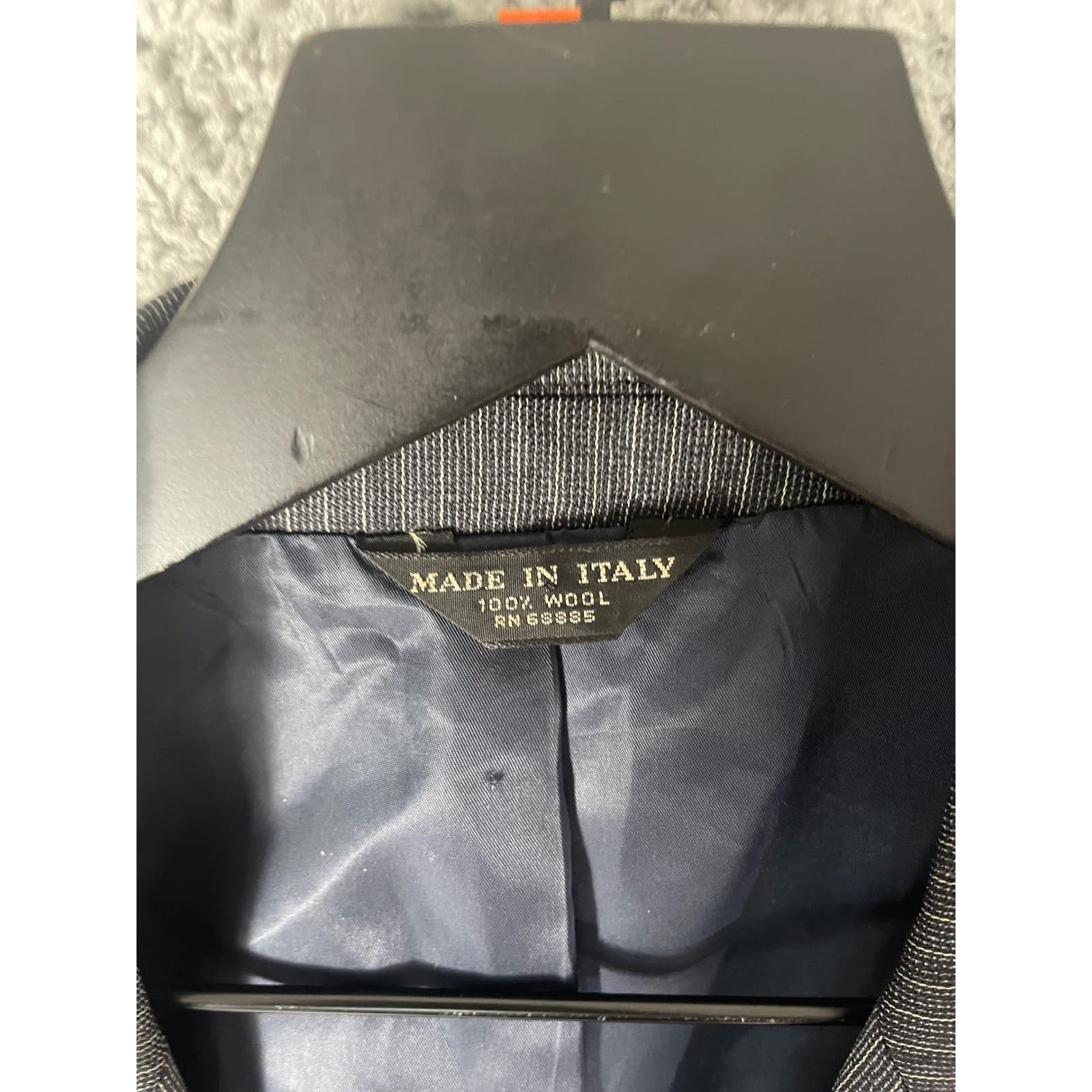 Loro Delfino Mens 42R Pinstripe Blazer Gray Wool Sport Coat Italian 2 Button - Thumbnail 5