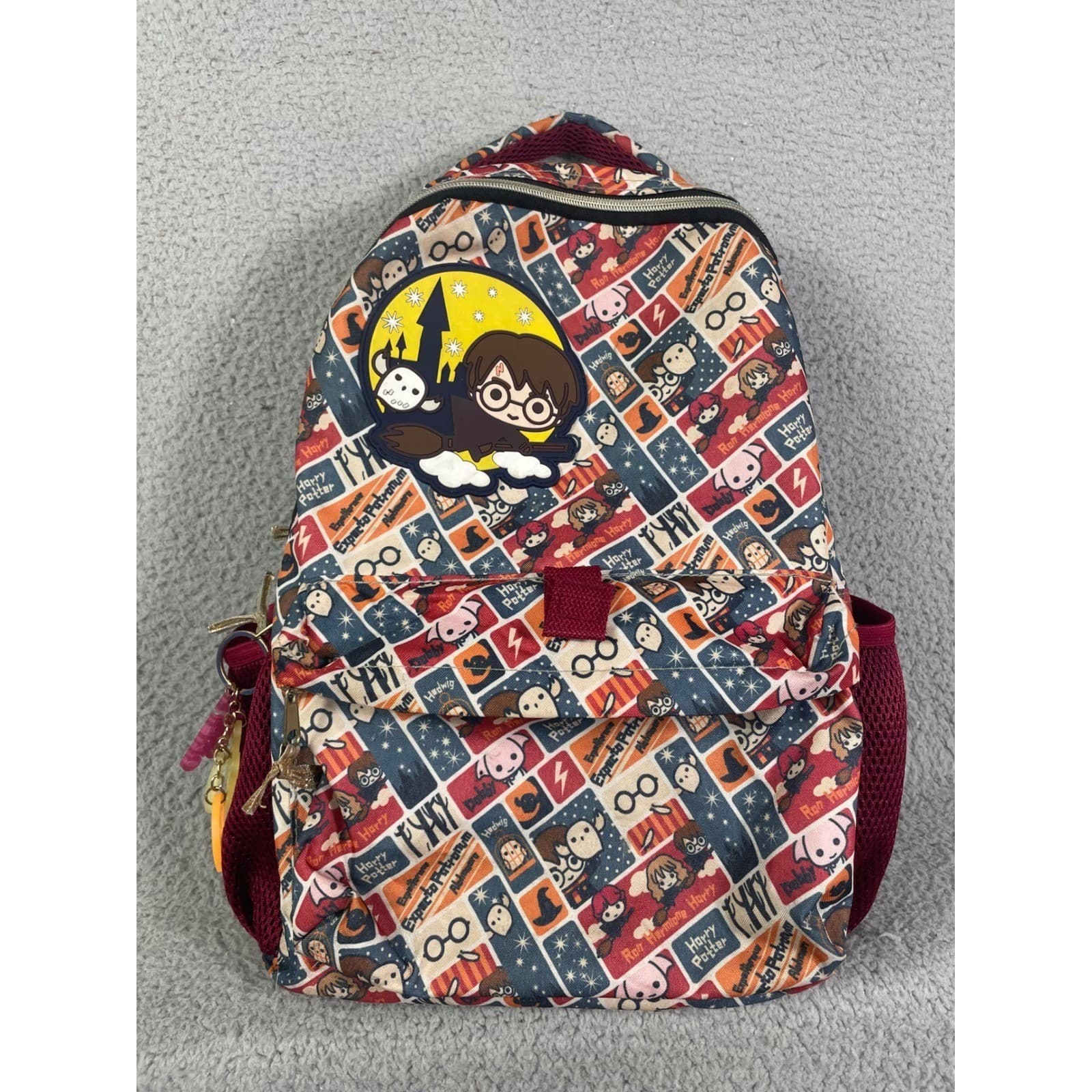 Harry Potter Backpack Chibi Print Hogwarts School Bag Faux Leather Cute - Thumbnail 5