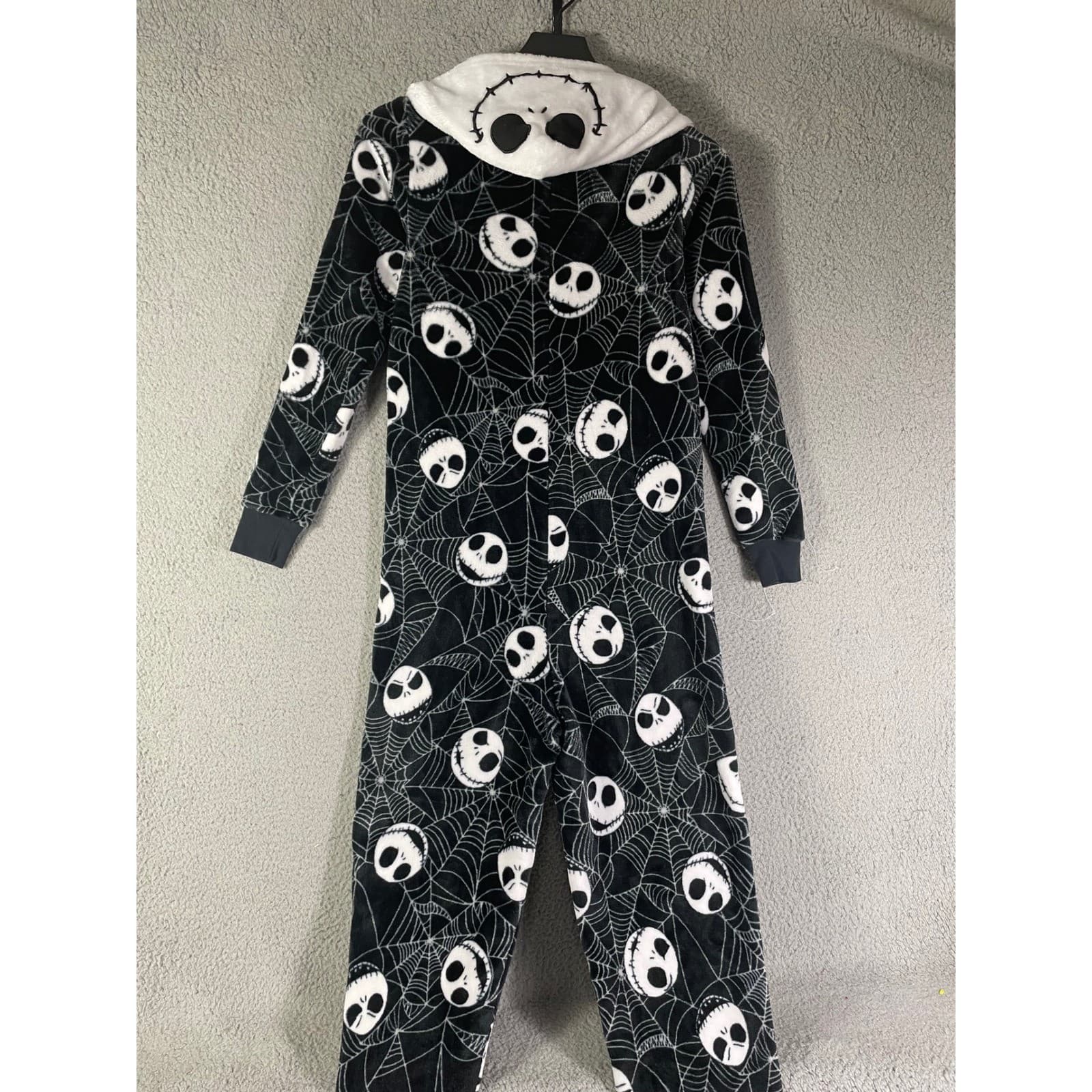 Disney Nightmare Before Christmas Jack Skellington Hooded Fleece One Piece XS - Thumbnail 8