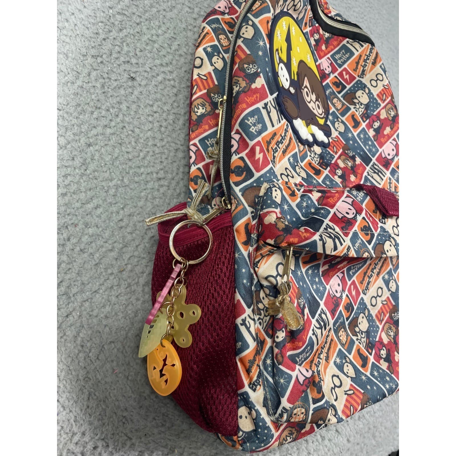Harry Potter Backpack Chibi Print Hogwarts School Bag Faux Leather Cute - Thumbnail 9