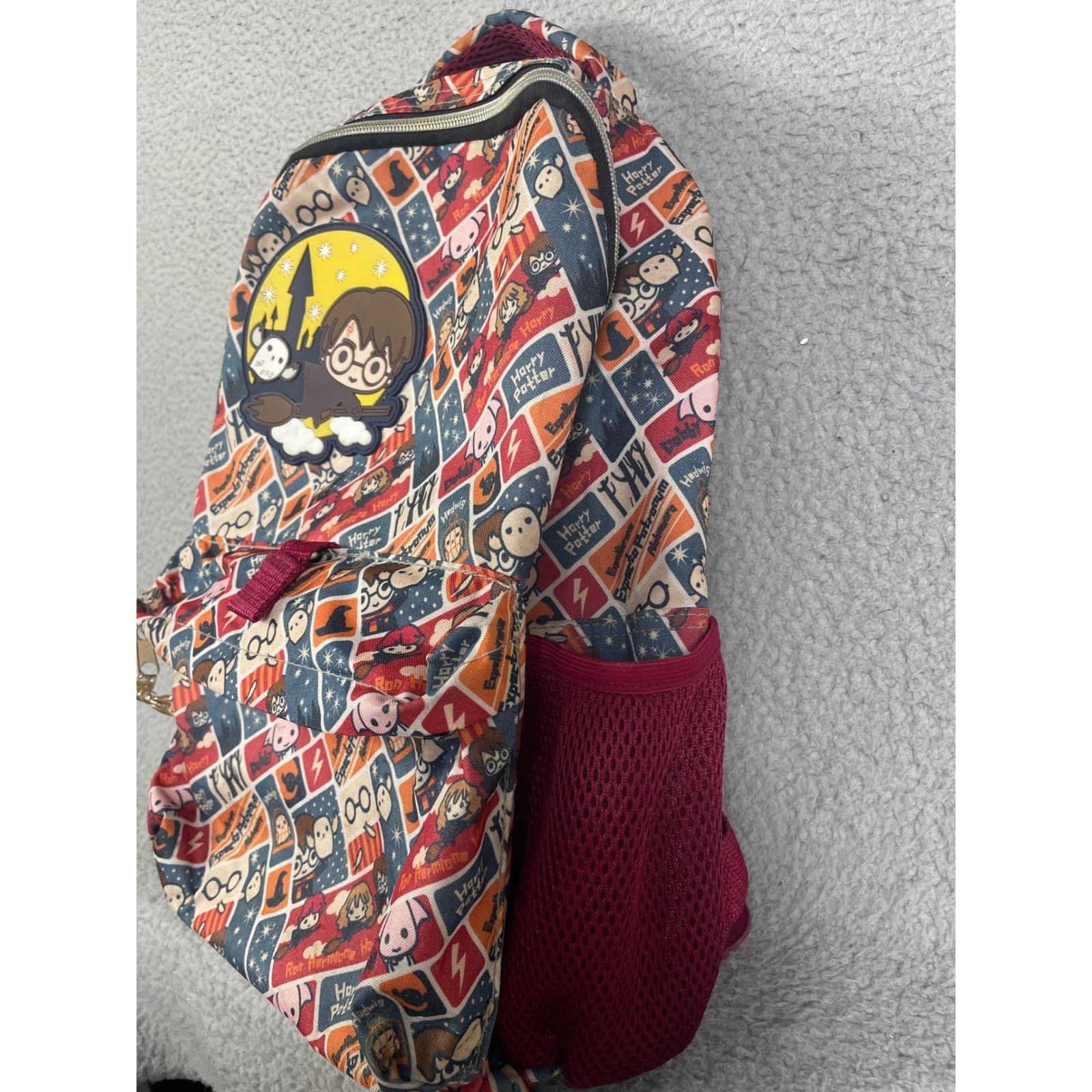Harry Potter Backpack Chibi Print Hogwarts School Bag Faux Leather Cute - Thumbnail 8