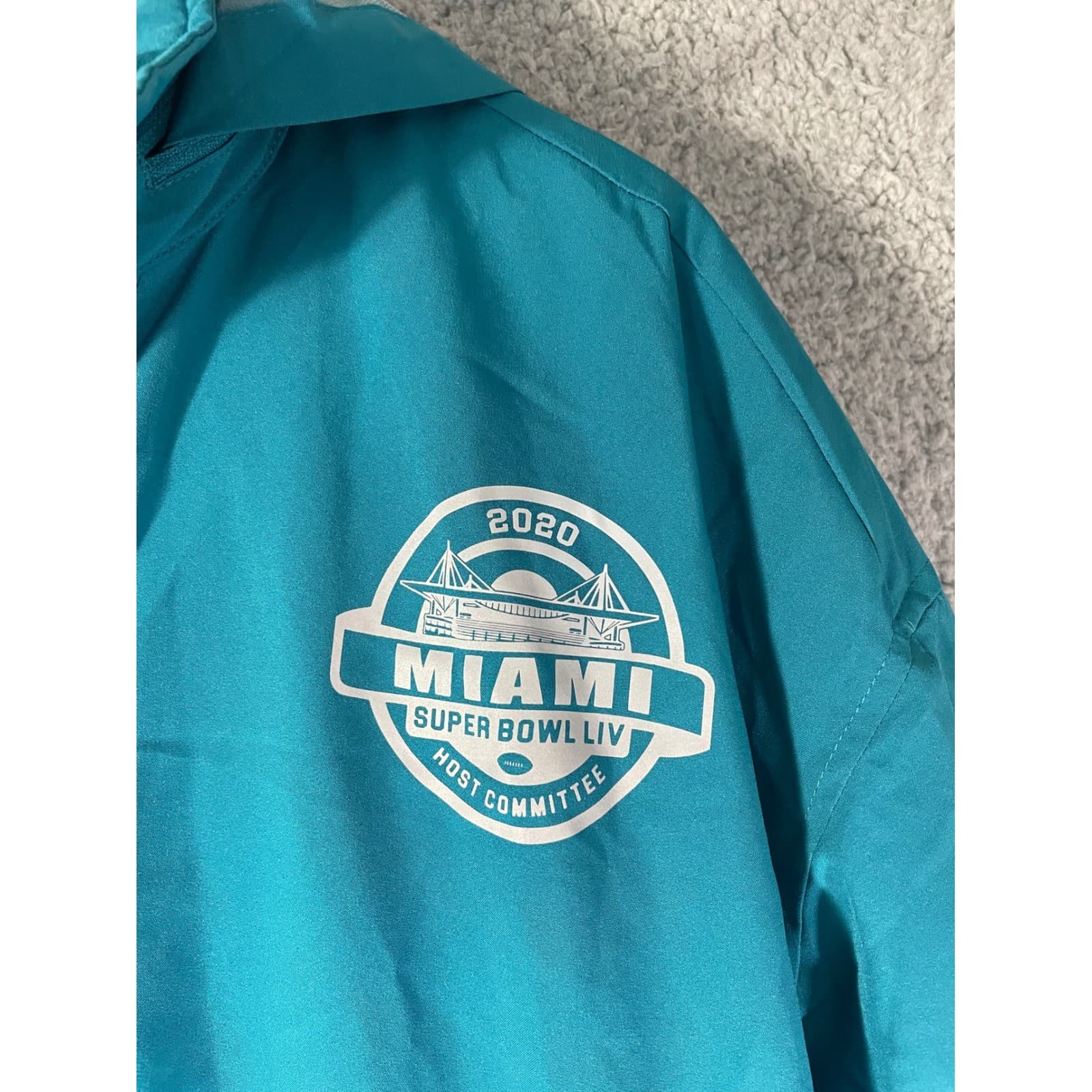 Perry Ellis Super Bowl LIV Miami 2020 Volunteer Jacket Windbreaker Teal 2XL - Thumbnail 5