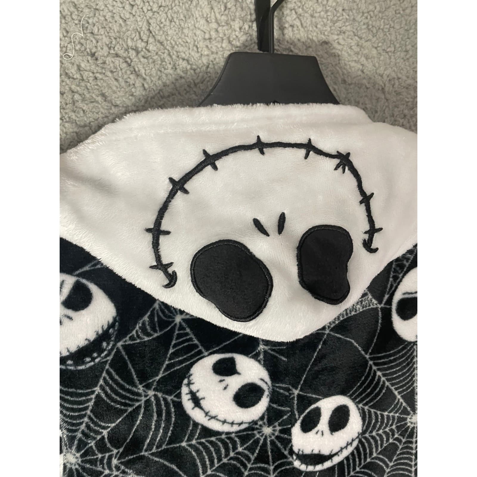 Disney Nightmare Before Christmas Jack Skellington Hooded Fleece One Piece XS - Thumbnail 10