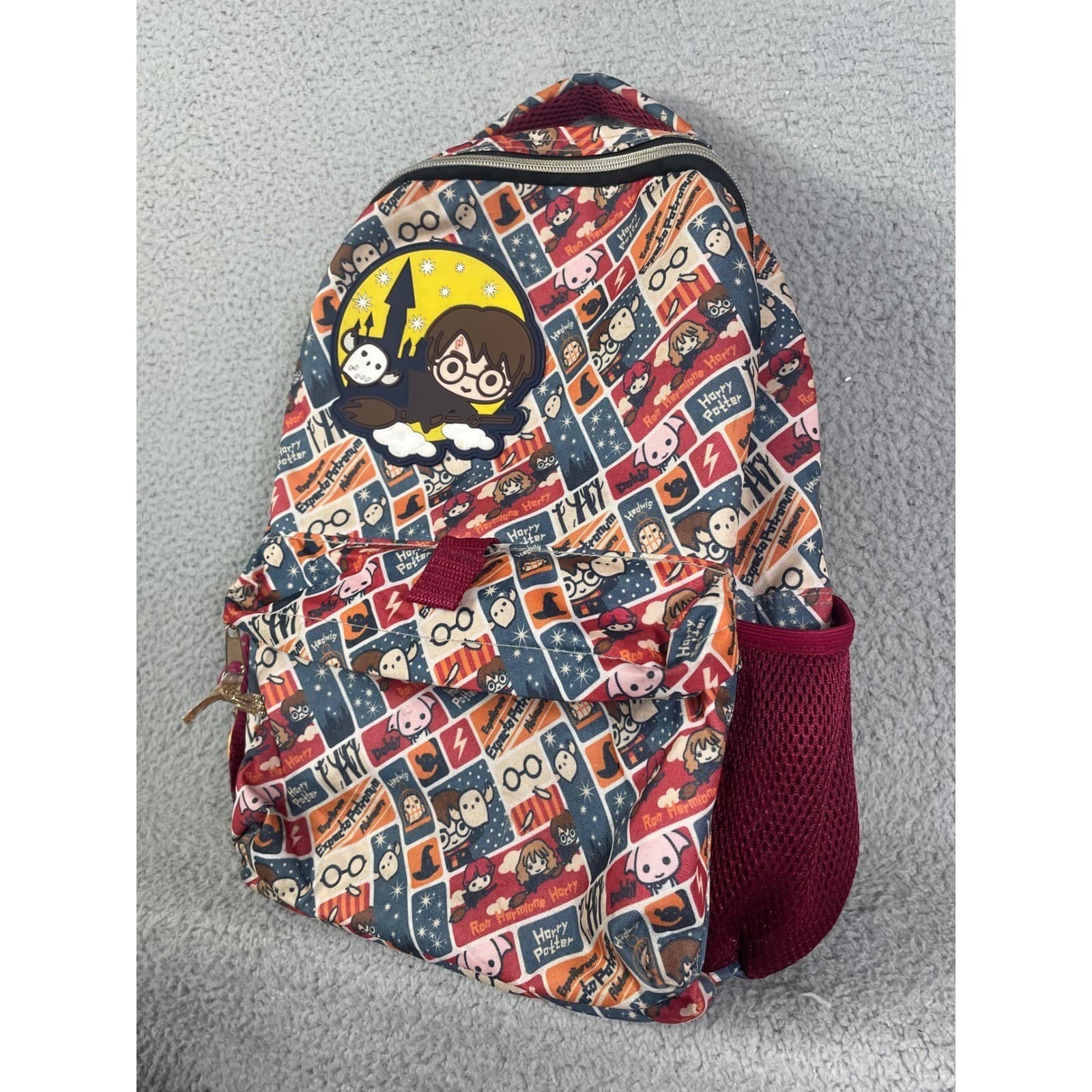Harry Potter Backpack Chibi Print Hogwarts School Bag Faux Leather Cute - Thumbnail 7