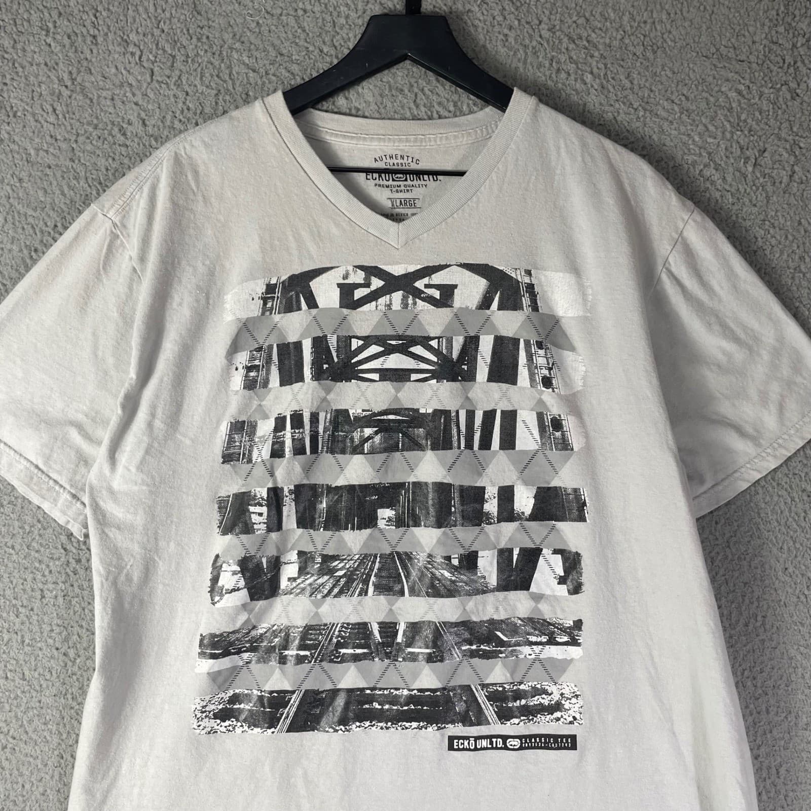 Ecko Unltd Graphic T Shirt Mens XL Gray Streetwear Bridge Print Short Sleeve - Thumbnail 6