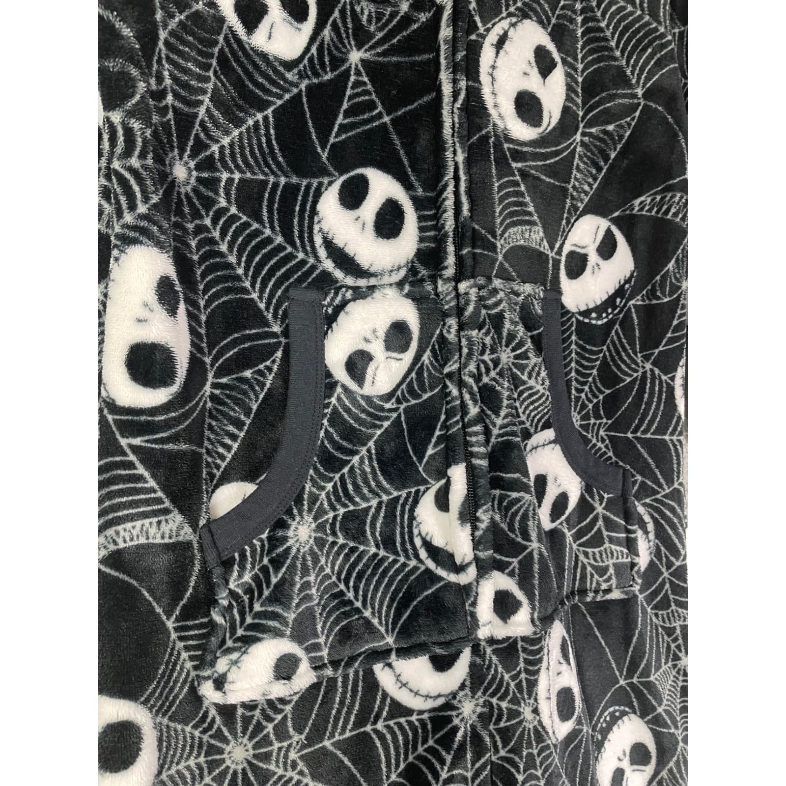 Disney Nightmare Before Christmas Jack Skellington Hooded Fleece One Piece XS - Thumbnail 5