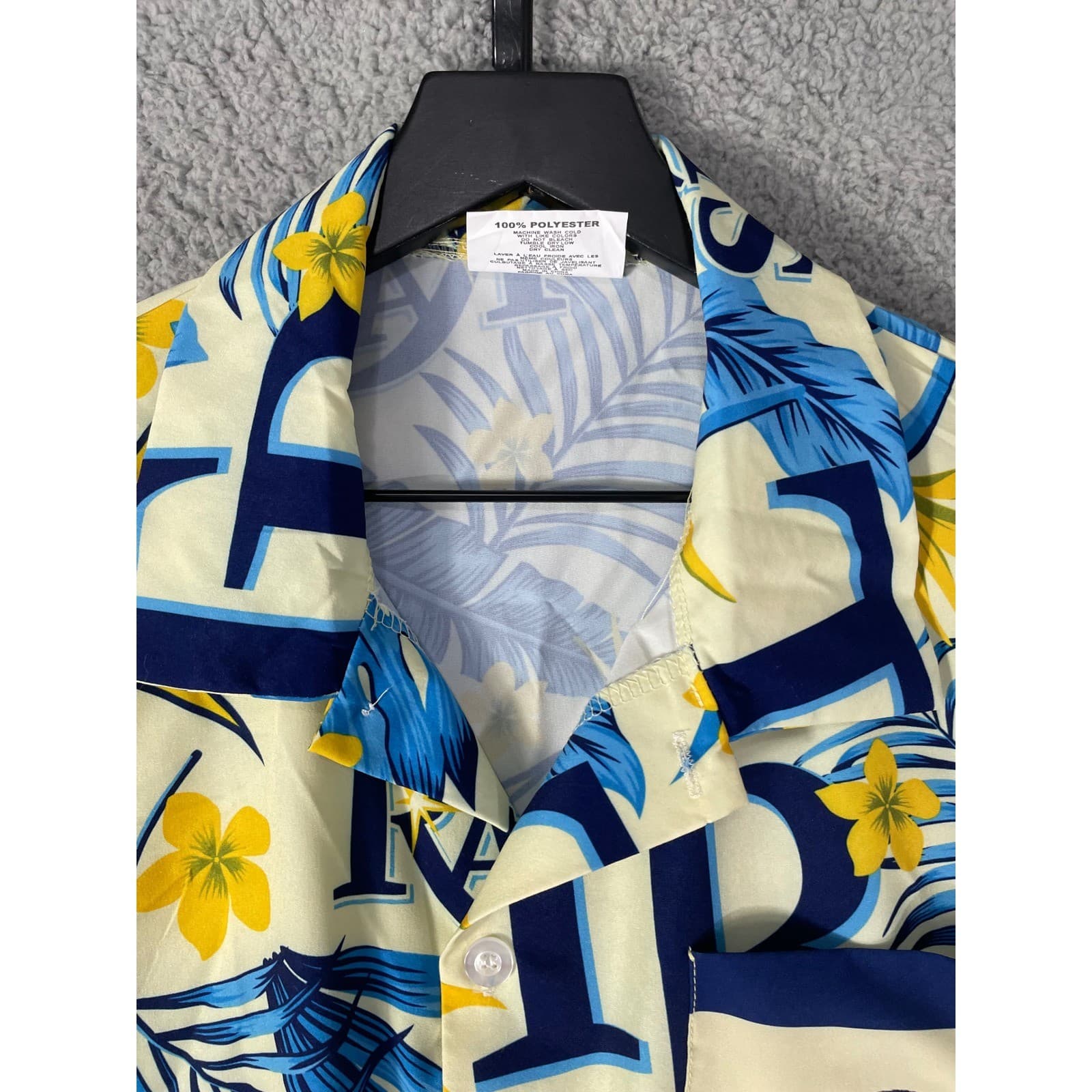 Tampa Bay Rays Floral Hawaiian Shirt Dave Wills Size M Button Up Short Sleeve - Thumbnail 7