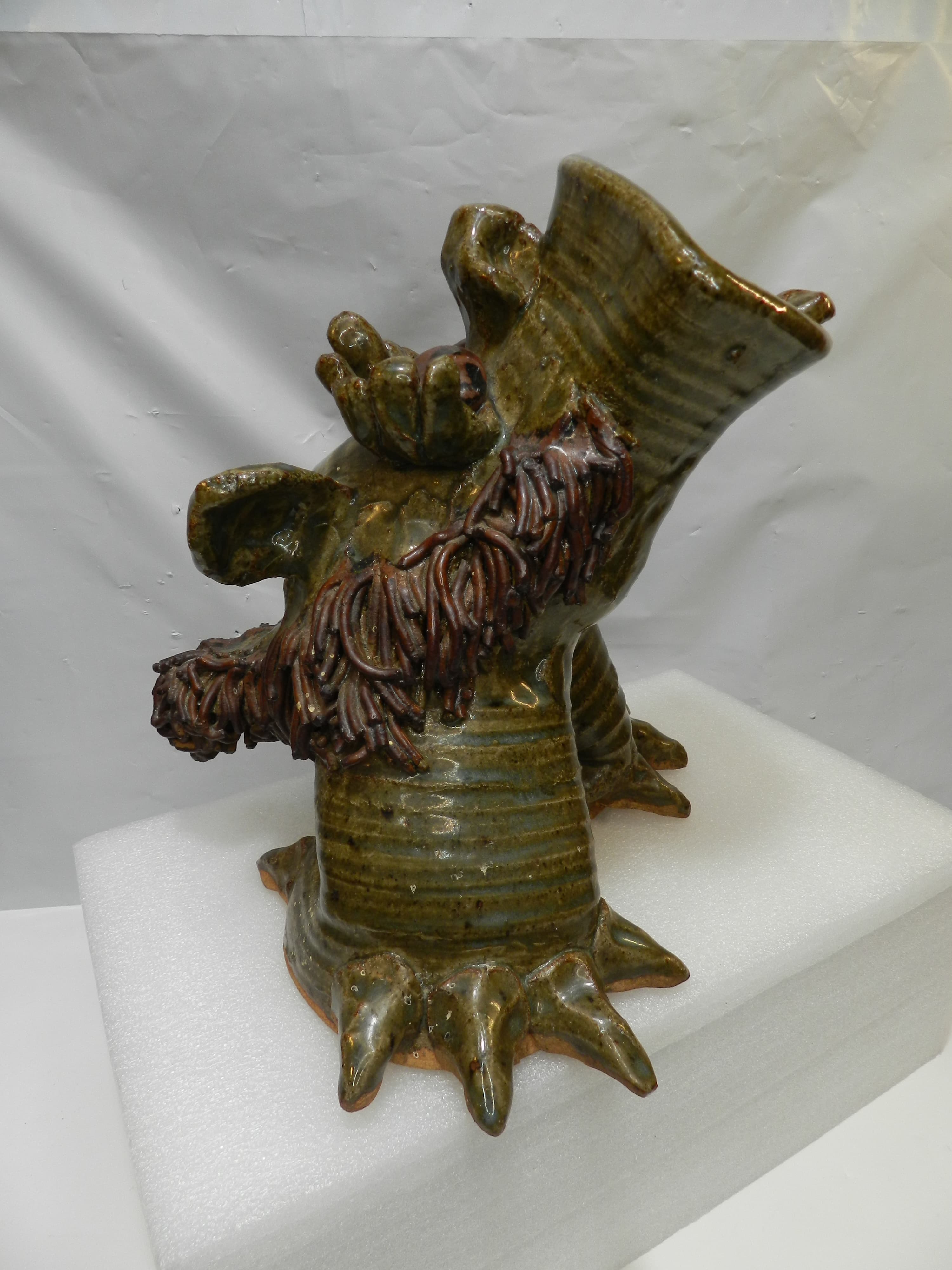 VTG Jim Rumph Style Whimsical & Grotesque Ceramic Pottery Dragon? Sculpture O72S - Thumbnail 2