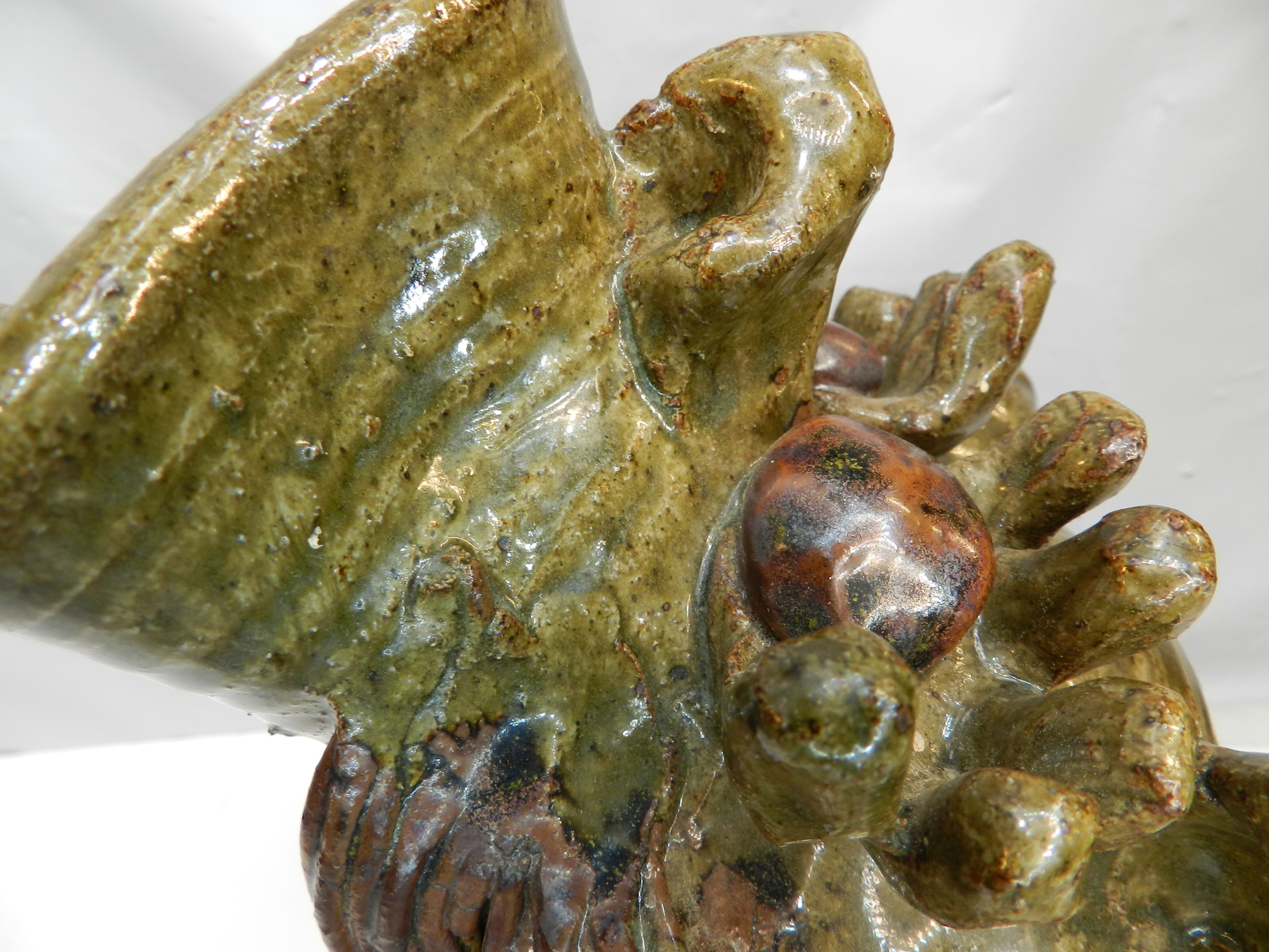 VTG Jim Rumph Style Whimsical & Grotesque Ceramic Pottery Dragon? Sculpture O72S - Thumbnail 8