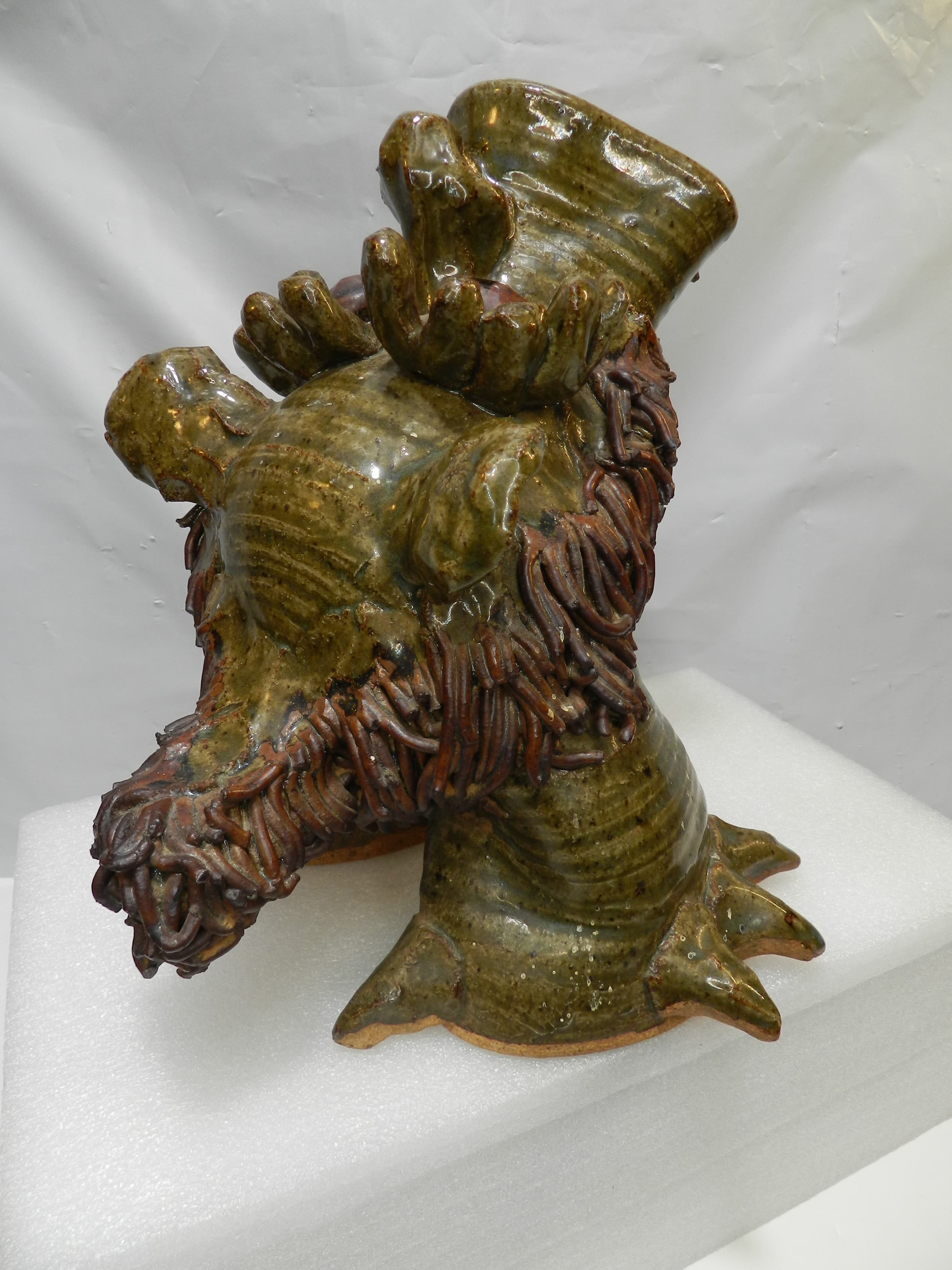 VTG Jim Rumph Style Whimsical & Grotesque Ceramic Pottery Dragon? Sculpture O72S - Thumbnail 3